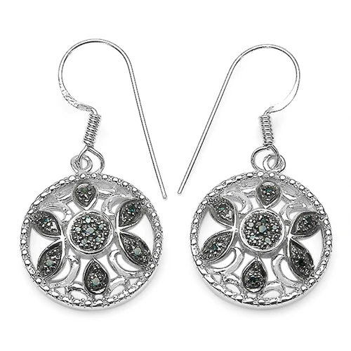 Elegance in Blue: Adorn Yourself with Blue Diamond .925 Sterling Silver Earrings