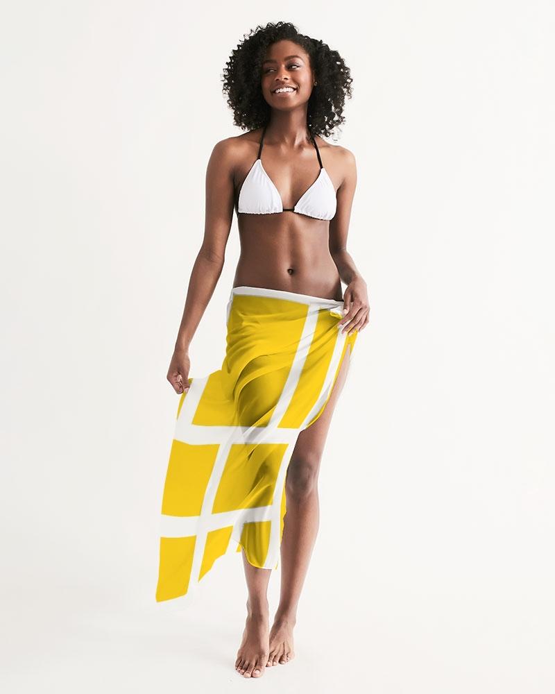 Sheer Colorblock Yellow Swimsuit Cover Up