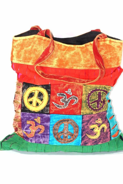 NEW ME IM Peace & Om Patchwork Carry Bag