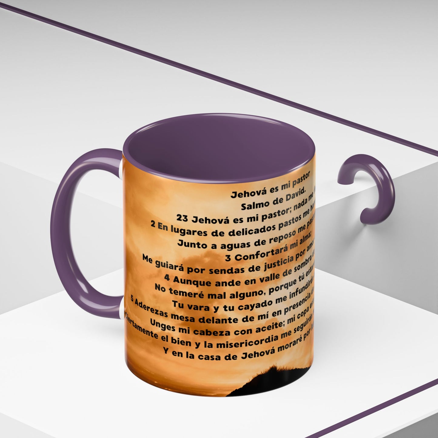 SALMO 23 Inspirational Lion Coffee Mug - Faith, Spirituality, Gift for Him/Her, Motivational Drinkware, Religious Home Decor