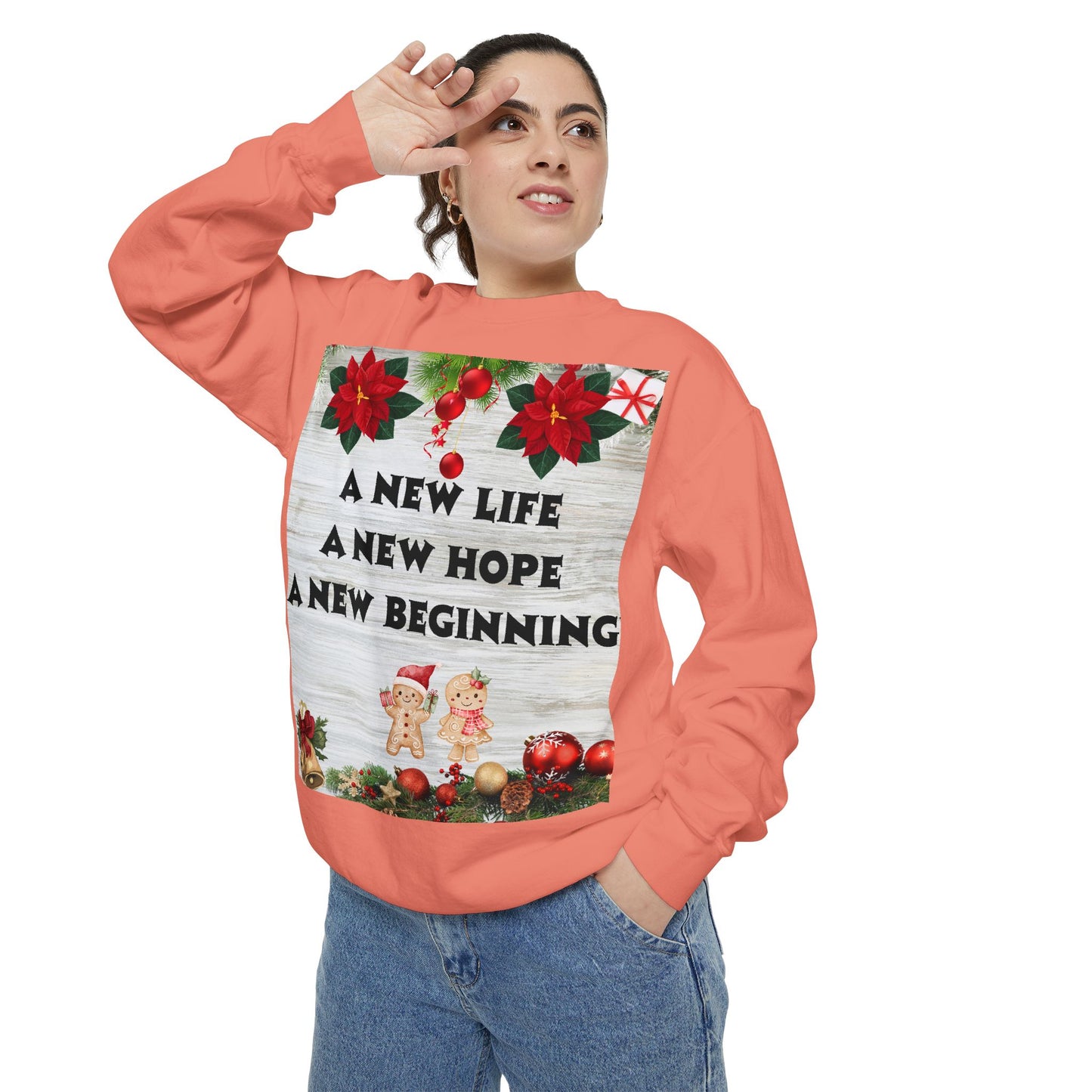 Cozy Holiday Sweatshirt - A New Life, New Hope, New Beginning, Christmas Gift, Unisex Apparel, Festive Wear, Winter Fashion