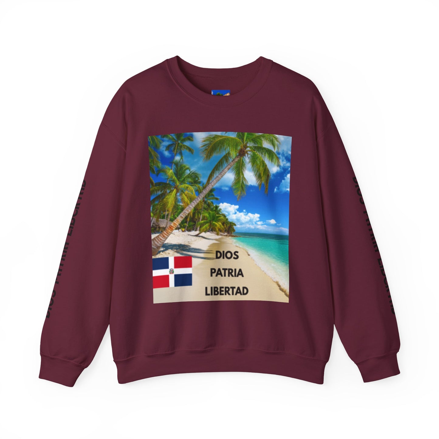 QUISQUEYA HERMOSA Tropical Paradise Sweatshirt - Dios Patria Libertad, Quisqueya Hermosa, Dominican Republic Gift, Beach Vibes, Unisex Crewneck