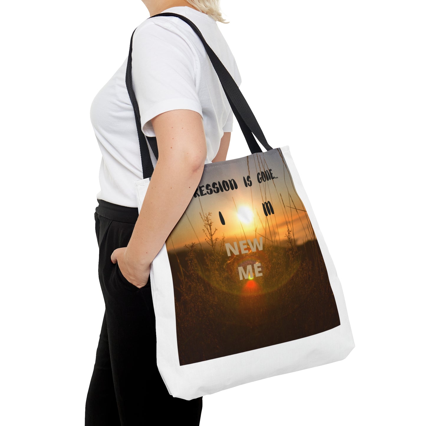 DEPRESSION IS GONE I'M NEW ME Tote Bag (AOP)