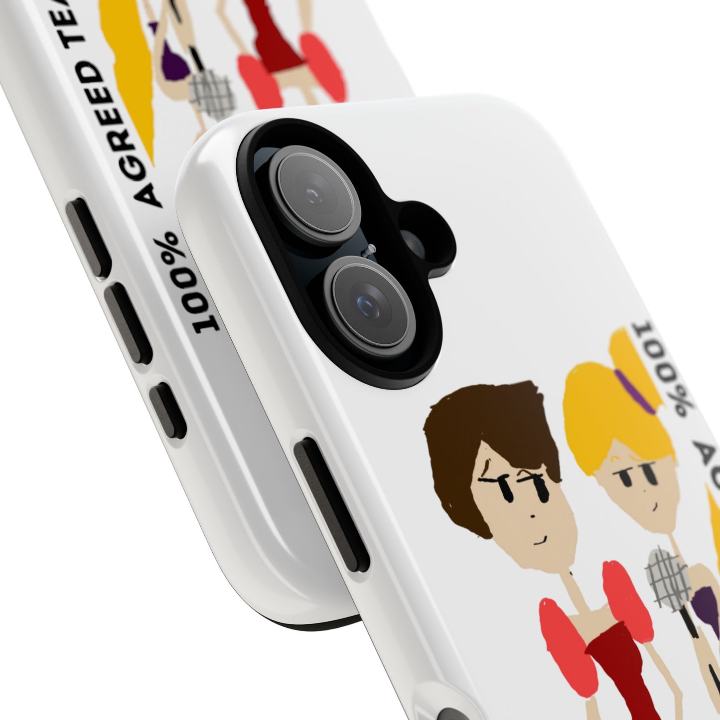 100% AGREED TEAM WORK ISAAC IYER ARTS Fun Phone Case for Teamwork Lovers, Cute Teamwork Phone Cover, Positive Vibes Case for Friendship, Gift for Collaboration