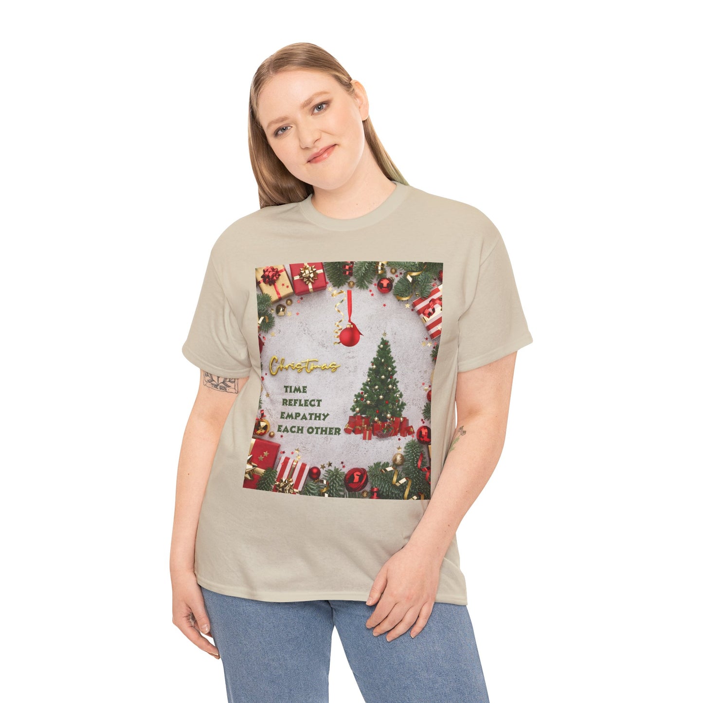 Christmas-Themed Unisex Heavy Cotton Tee, Holiday Gift, Festive Apparel, Family Gatherings, New Year Celebrations, Cute Christmas Shirt