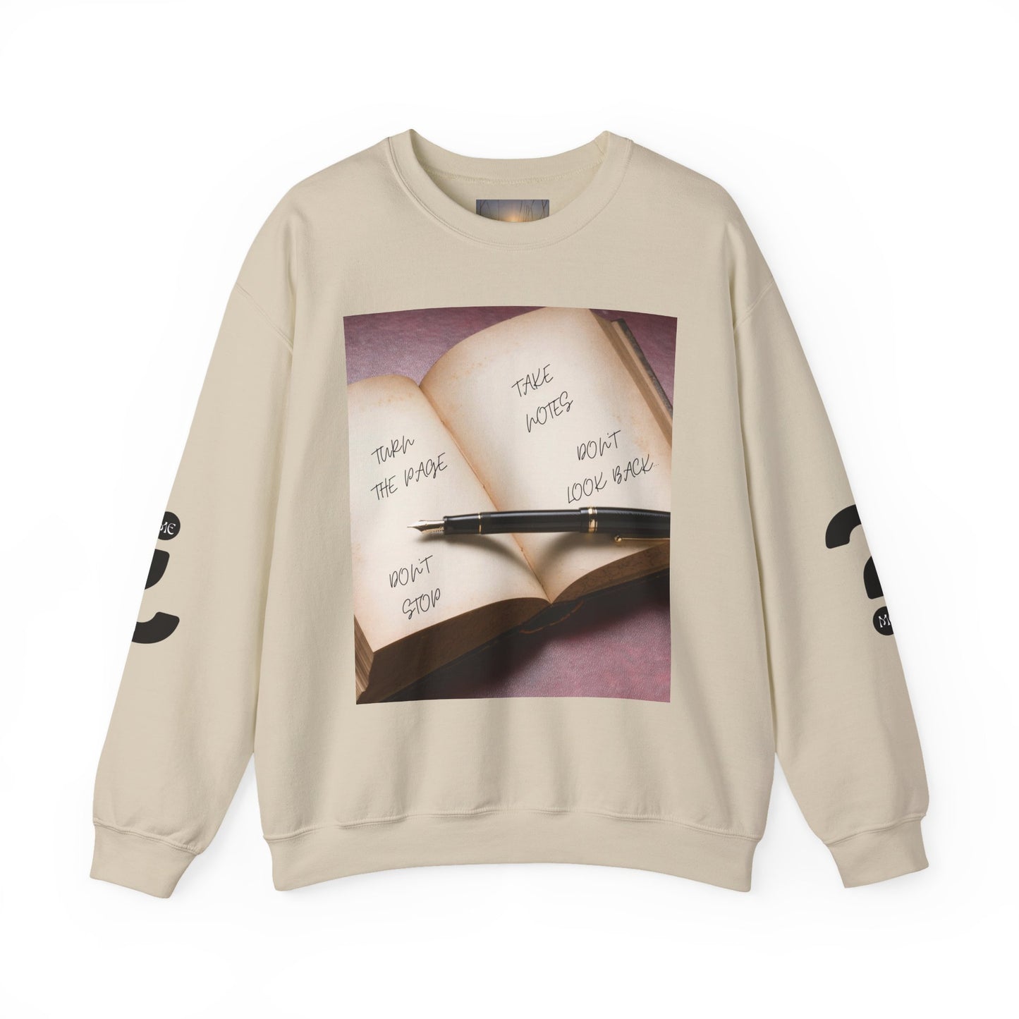 TURN THE PAGE Inspirational Sweatshirt for Note-Takers, Cozy Crewneck, Motivational Gift, Book Lovers, Back-to-School Apparel