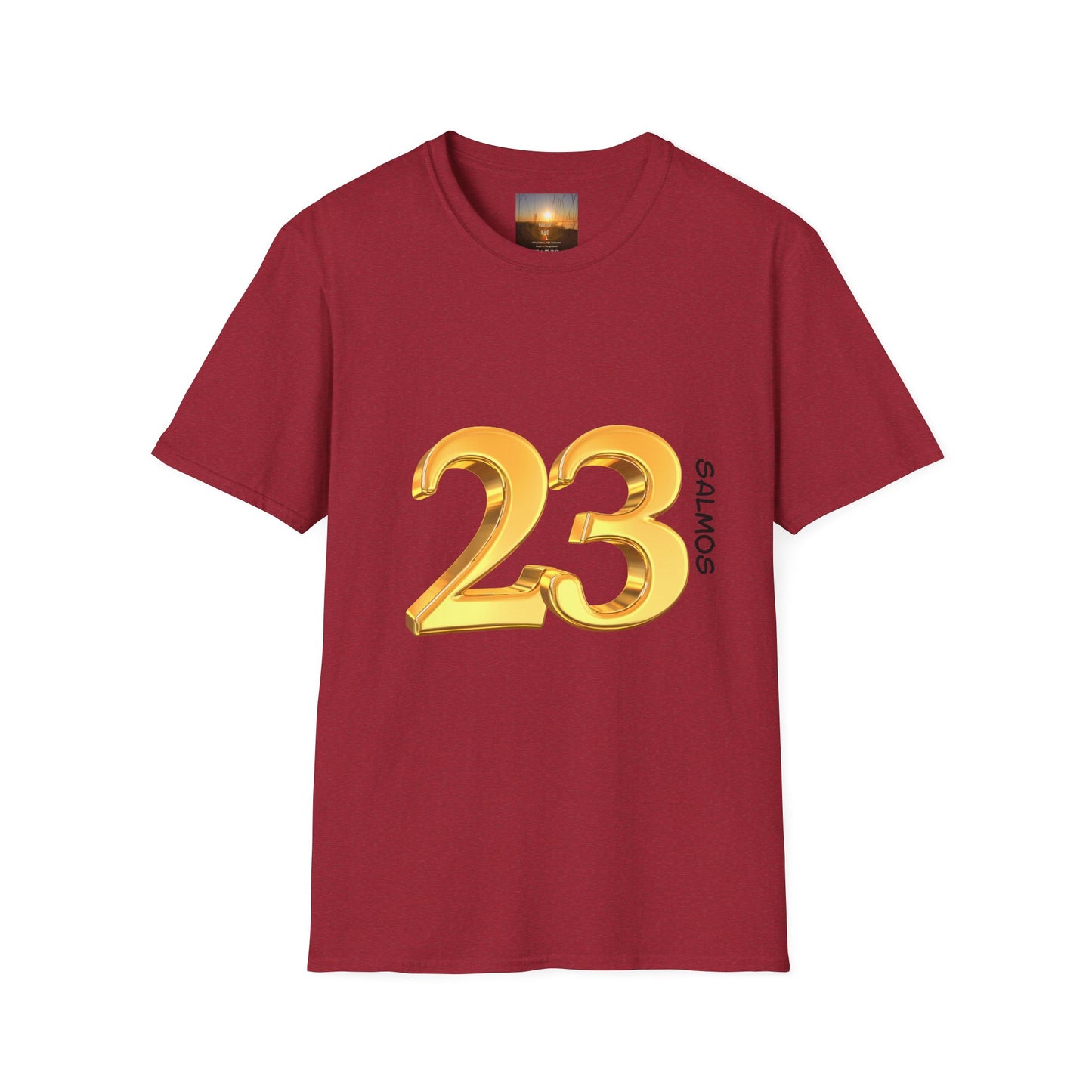 SALMOS 23 Inspirational Unisex T-Shirt with Psalm 23 Design, Motivational Gift for Friends, Faith-Based Apparel, Religious Shirt, Casual Wear