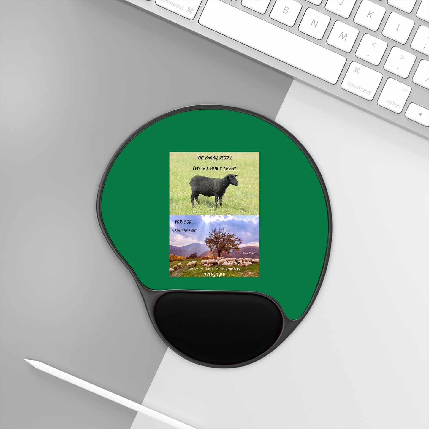 BLACK SHEEP Comfortable Mouse Pad with Wrist Rest, Cow Design, Perfect for Home Office, Gift for Cow Lovers, Desk Accessory, Unique Workstation Decor