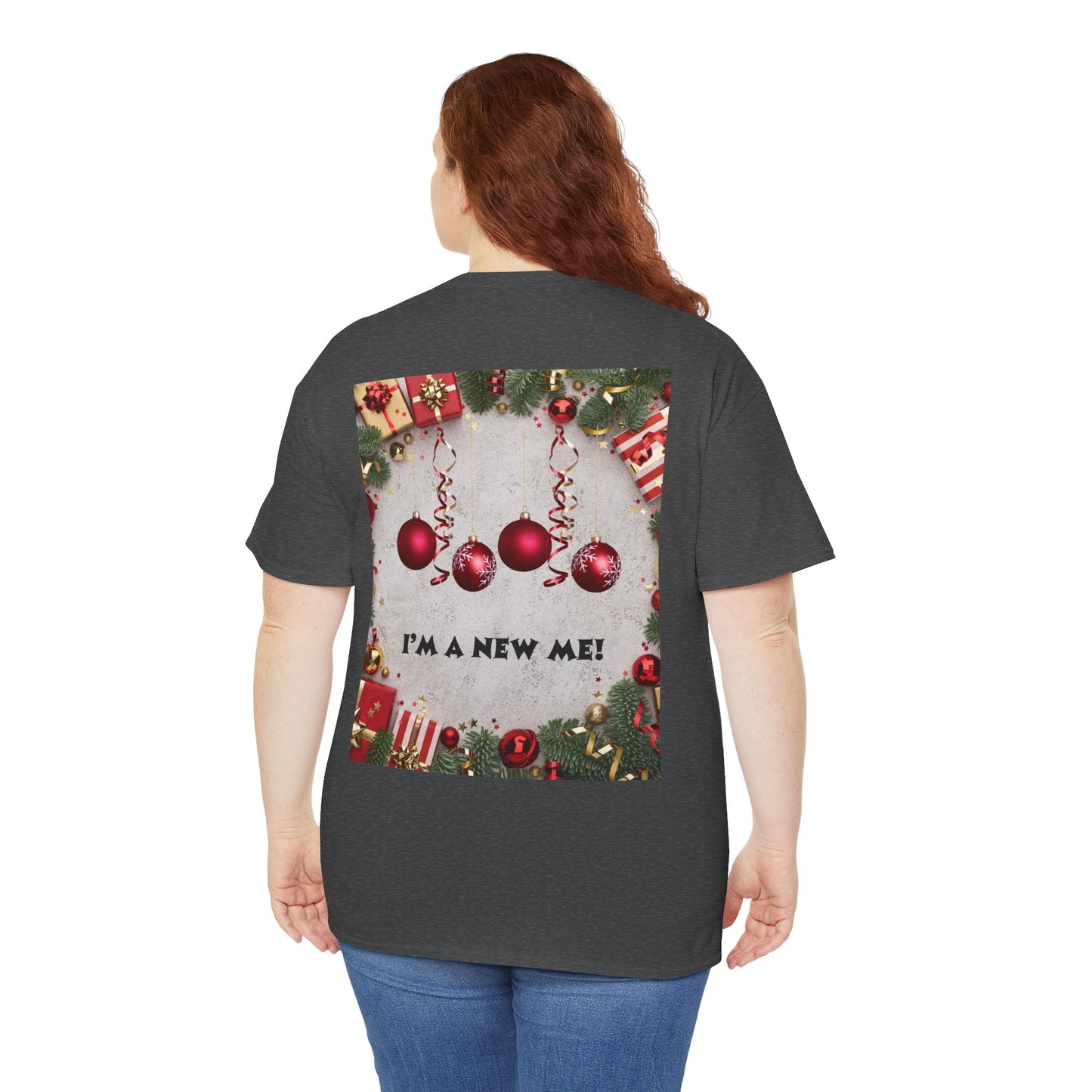 Christmas-Themed Unisex Heavy Cotton Tee, Holiday Gift, Festive Apparel, Family Gatherings, New Year Celebrations, Cute Christmas Shirt