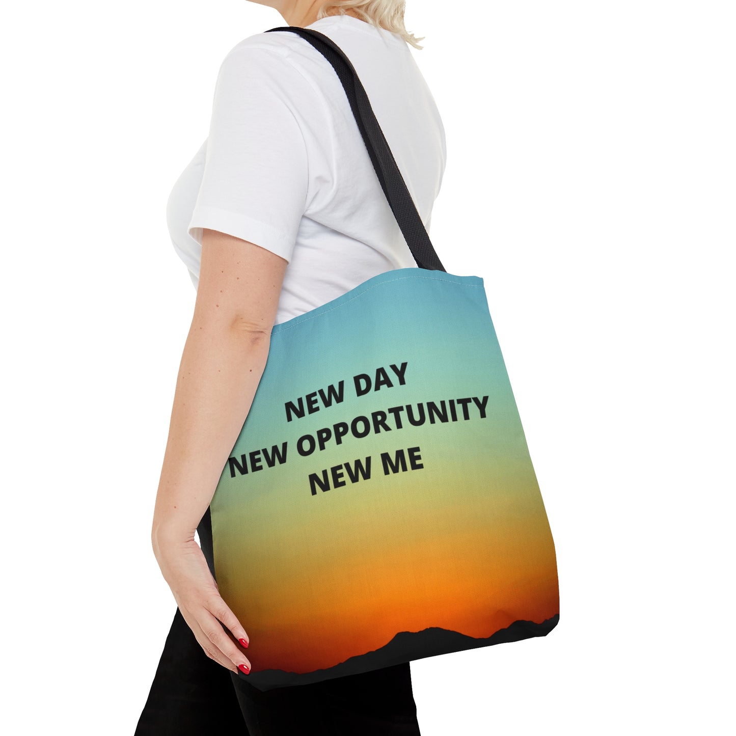 NEW DAY NEW OPPORTUNITY NEW ME Tote Bag (AOP)