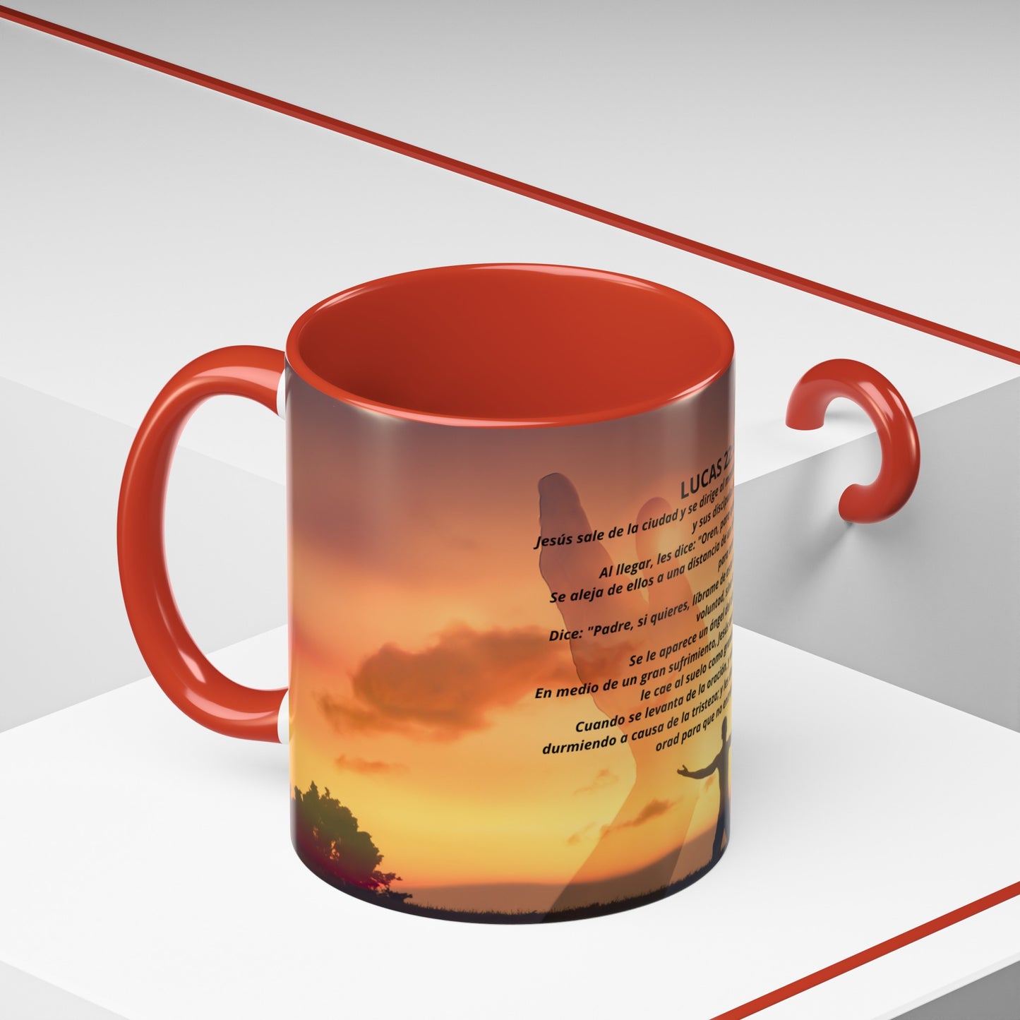 LUCAS 22: 39-46 Oración en el Monte Accent Coffee Mug (1ó1, 15oz)