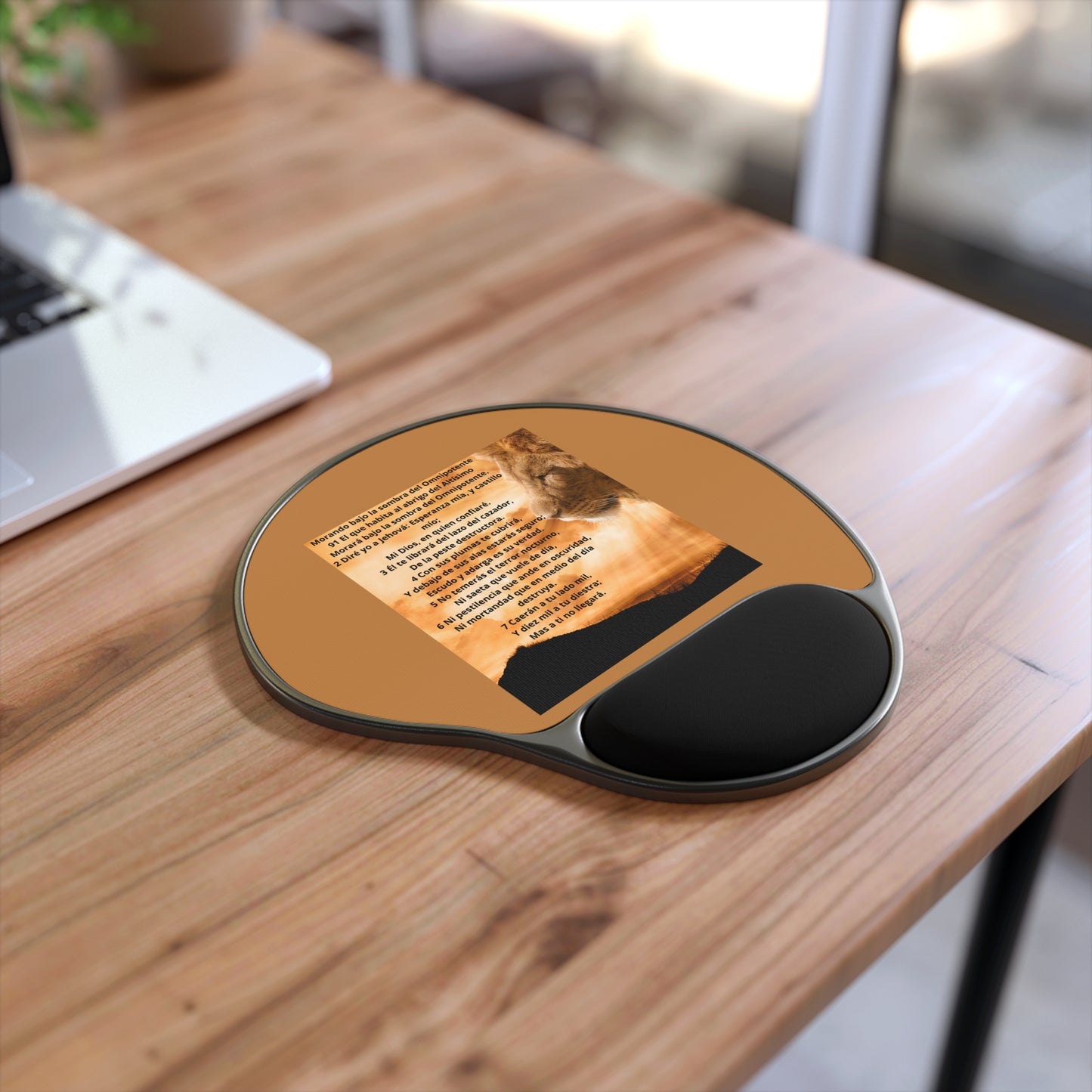 SALMO 91 Inspirational Mouse Pad with Wrist Rest, Comfort Desk Accessory, Motivational Gift, Home Office Decor, Unique Workstation Item
