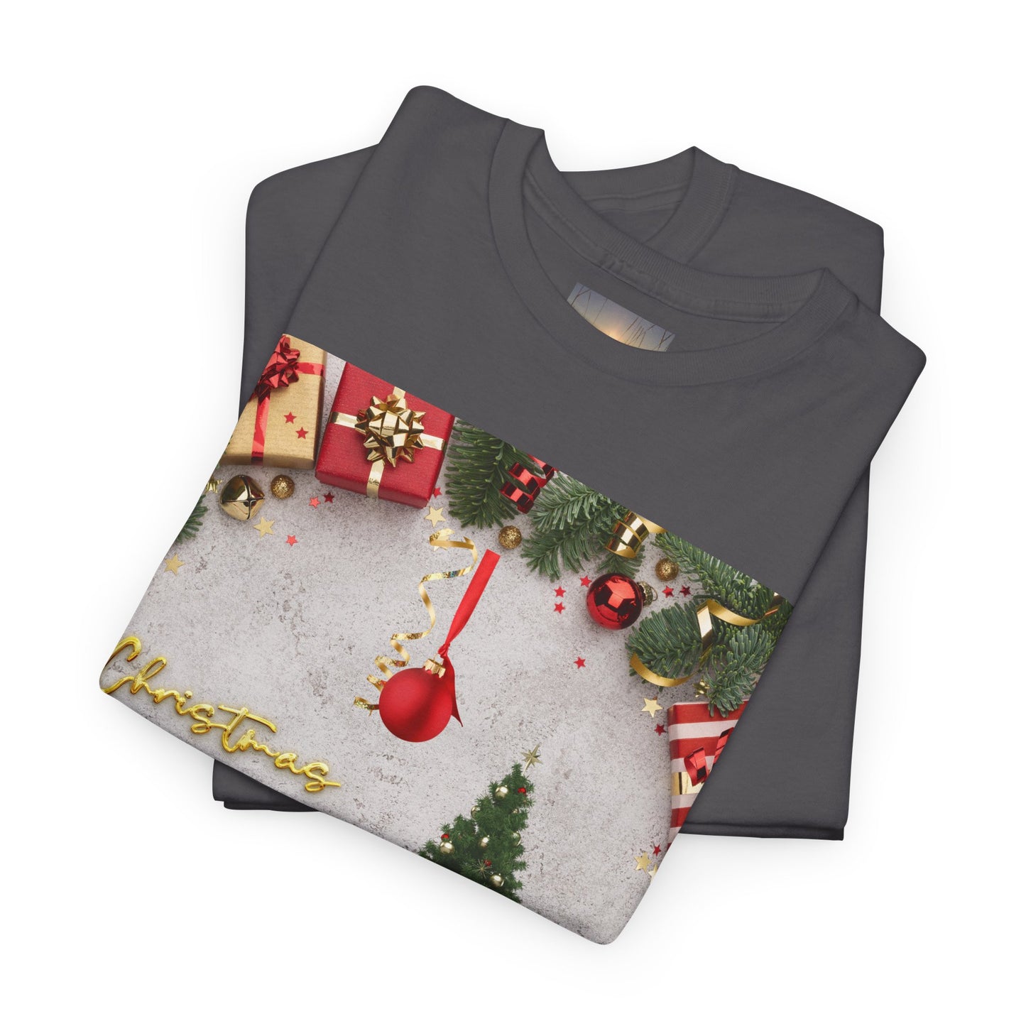 Christmas-Themed Unisex Heavy Cotton Tee, Holiday Gift, Festive Apparel, Family Gatherings, New Year Celebrations, Cute Christmas Shirt