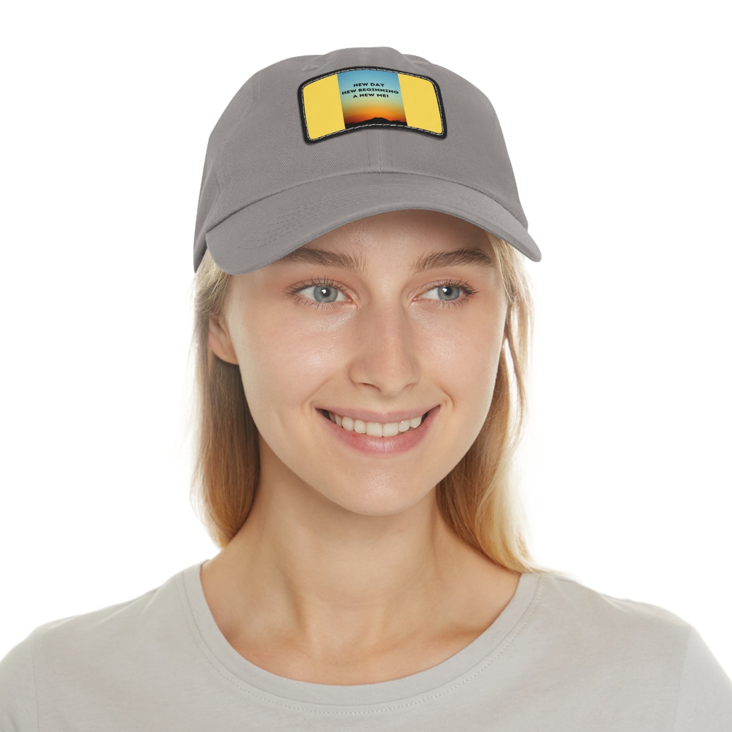 NEW DAY NEW BEGINNING A NEW ME Hat with Leather Patch (Rectangle)