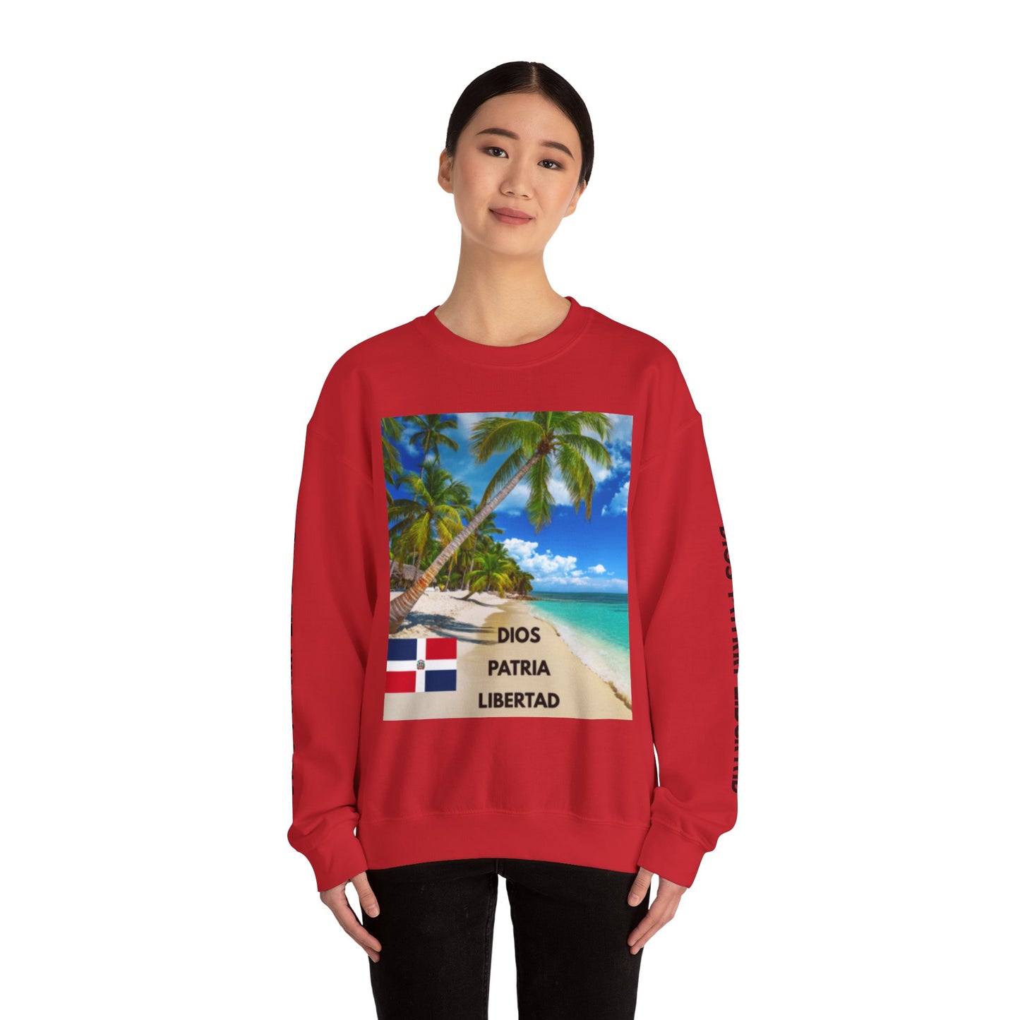 QUISQUEYA HERMOSA Tropical Paradise Sweatshirt - Dios Patria Libertad, Quisqueya Hermosa, Dominican Republic Gift, Beach Vibes, Unisex Crewneck