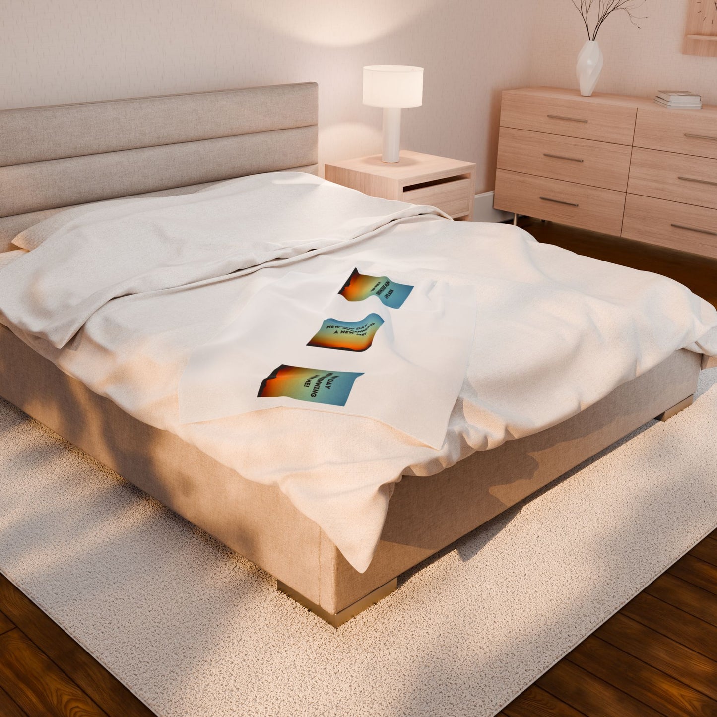 NEW DAY NEW BEGINNING A NEW ME Velveteen Plush Blanket