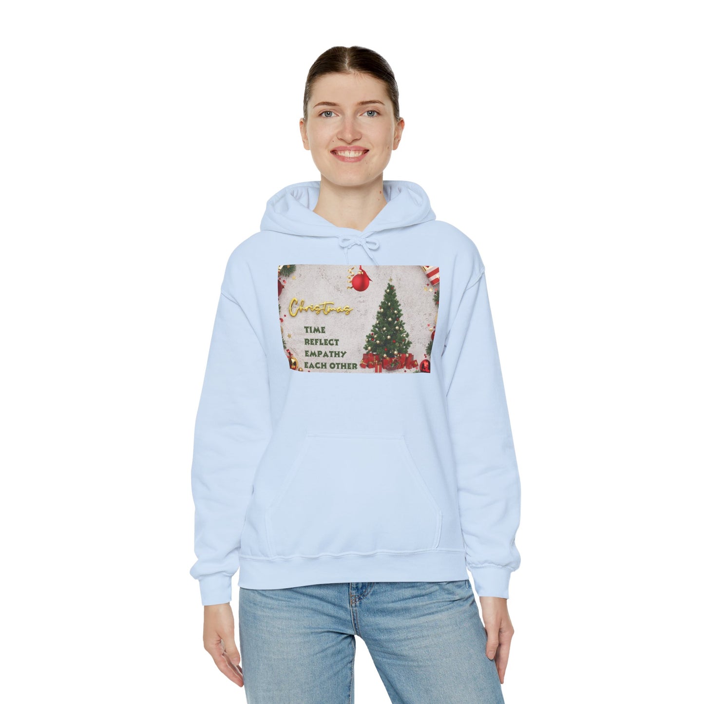 Christmas Vibe Hoodie, Festive Sweatshirt for Holiday Celebrations, Cozy Gift for Friends and Family, Unisex Winter Wear, Reflect Empathy