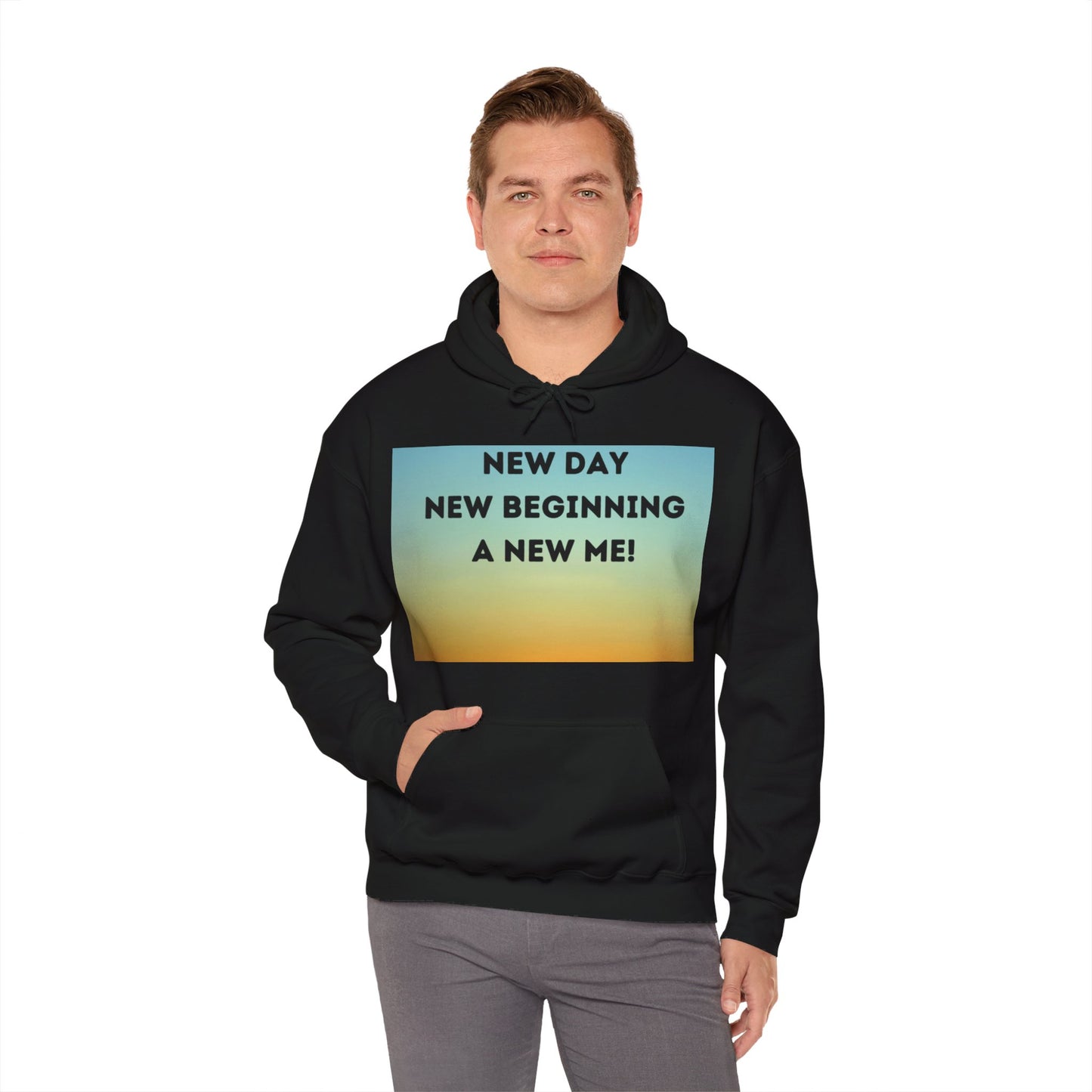 NEW DAY NEW BEGINNING A NEW ME Unisex Heavy Blend™ Hooded Sweatshirt