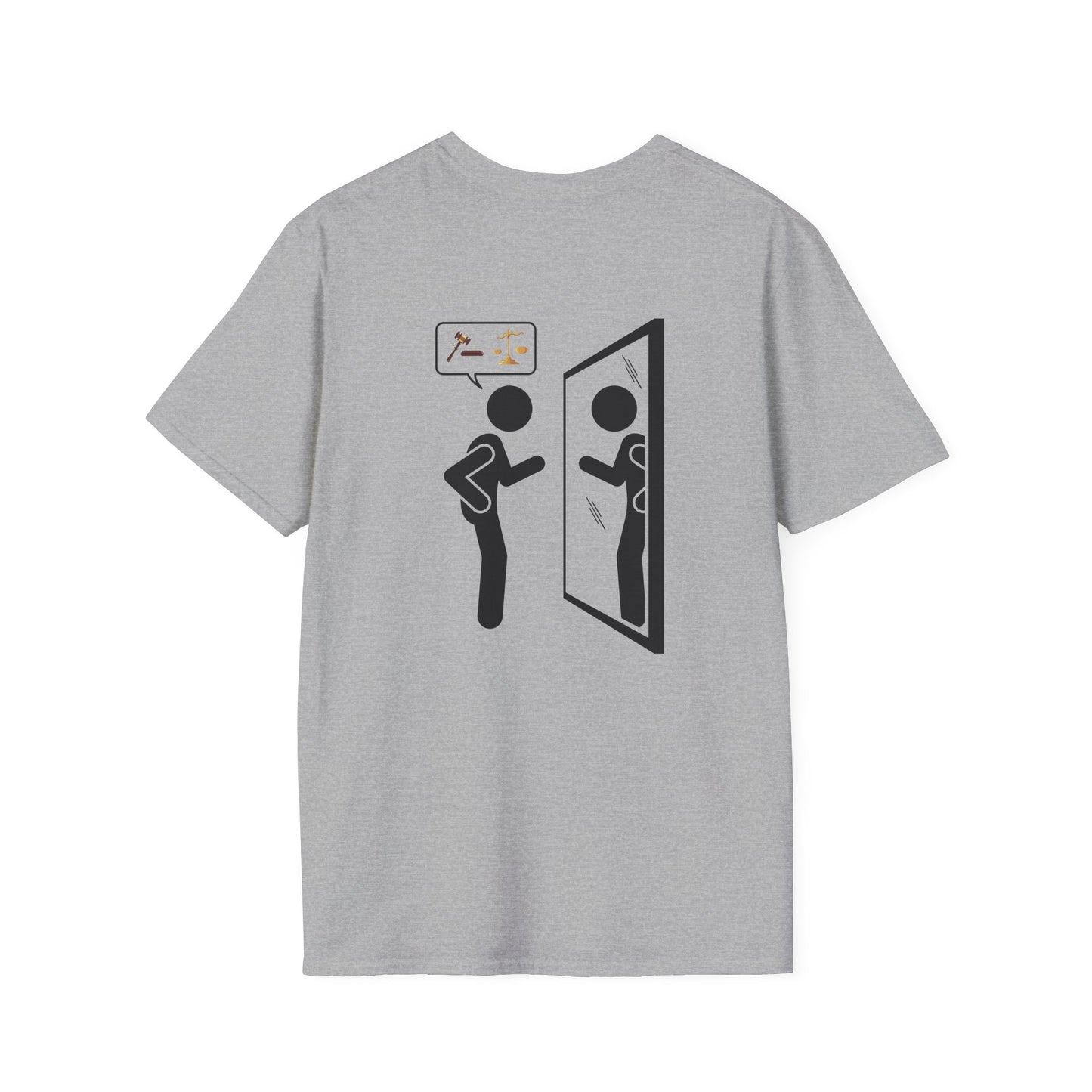 JUDGING Whimsical Unisex T-Shirt with Playful Door Design - Fun Gift for Friends, Casual Wear, Birthday Surprise, Everyday Humor, Quirky Style