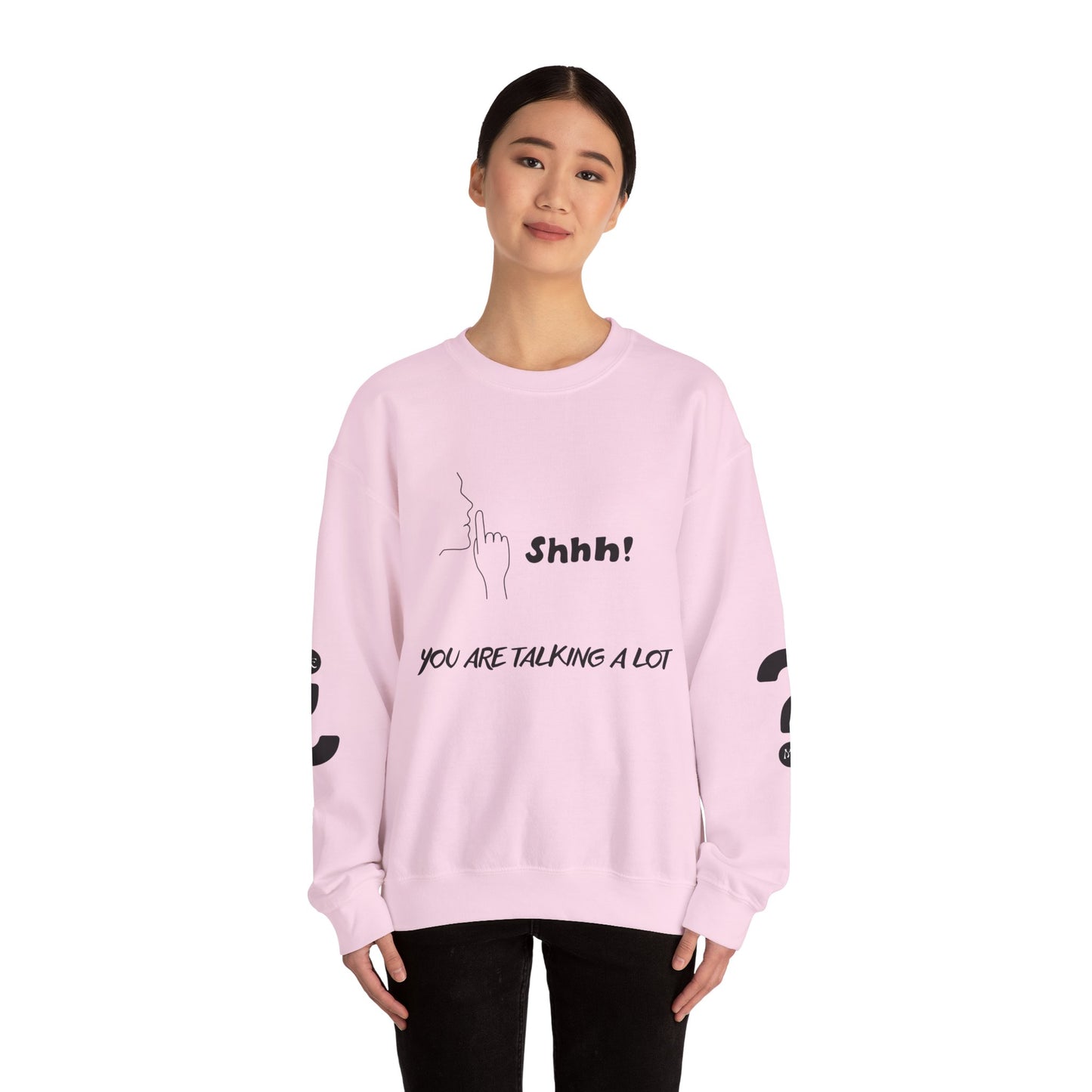 SHHH! SILENCE Unisex Humor Crewneck Sweatshirt: Funny Silence Design, Perfect for Gifting, Casual Wear, Birthday, Holidays, Conversation Starter