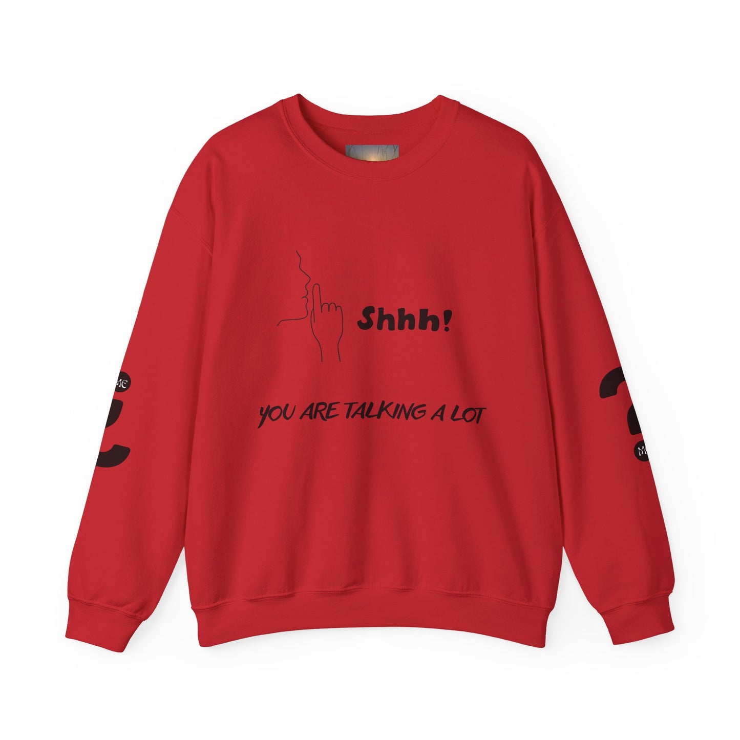 SHHH! SILENCE Unisex Humor Crewneck Sweatshirt: Funny Silence Design, Perfect for Gifting, Casual Wear, Birthday, Holidays, Conversation Starter
