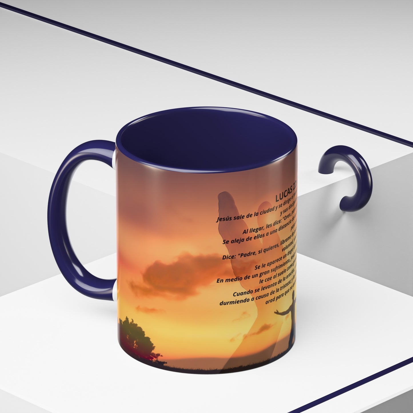 LUCAS 22: 39-46 Oración en el Monte Accent Coffee Mug (1ó1, 15oz)
