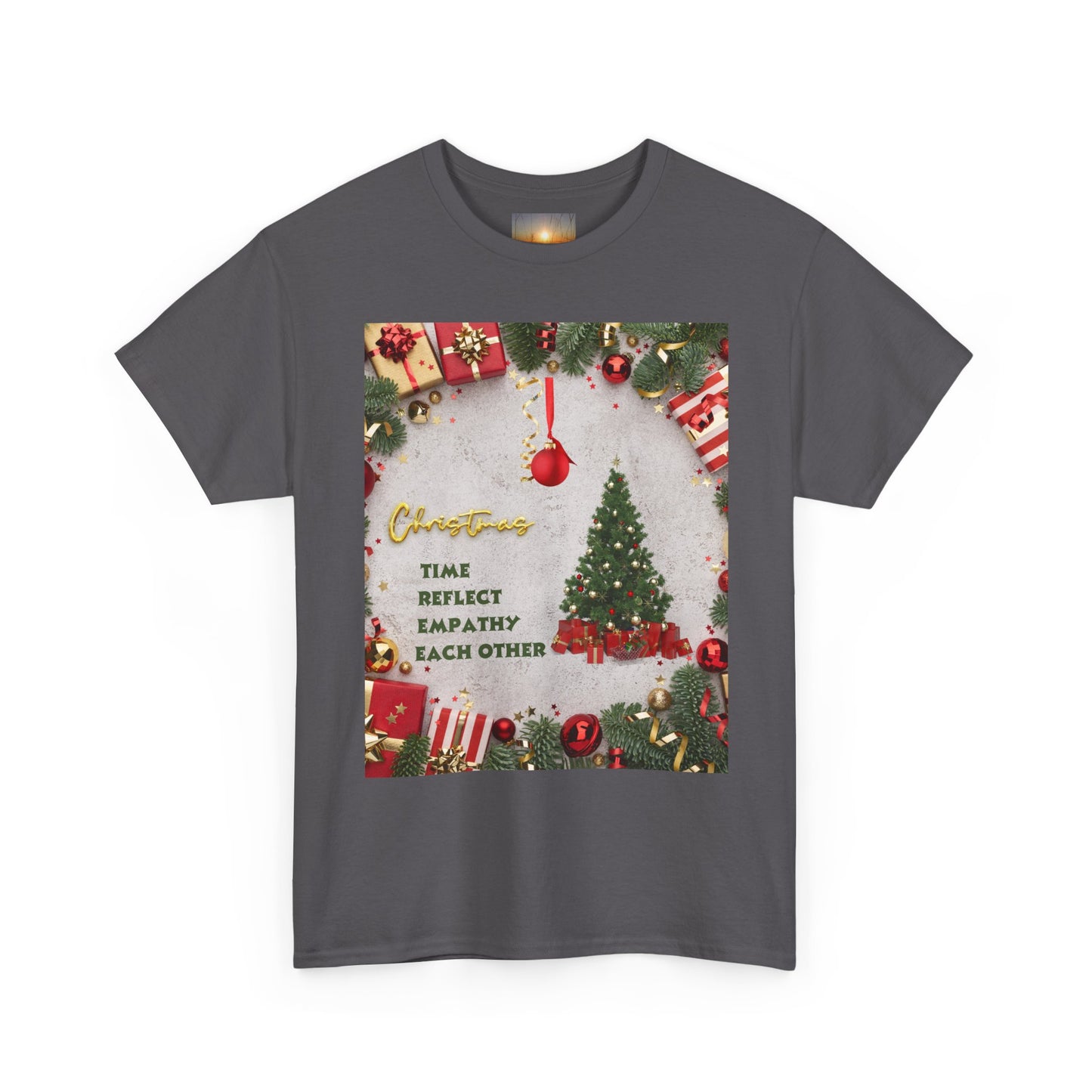 Christmas-Themed Unisex Heavy Cotton Tee, Holiday Gift, Festive Apparel, Family Gatherings, New Year Celebrations, Cute Christmas Shirt