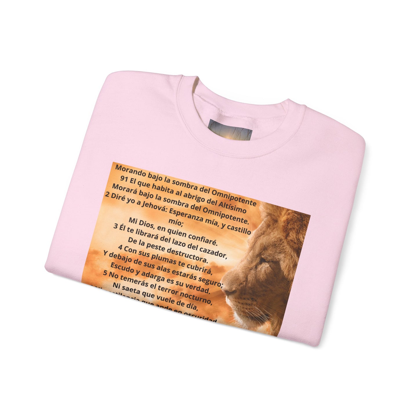 SALMO 91 Inspirational Lion Sweatshirt, Crewneck Sweater, Motivational Gift, Unisex Fashion, Animal Lover Apparel, Cozy Everyday Wear