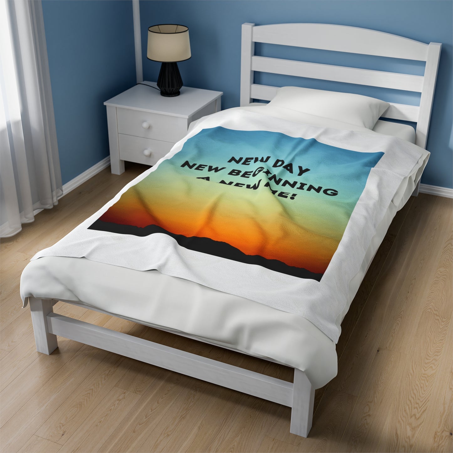 NEW DAY NEW BEGINNING A NEW ME Velveteen Plush Blanket