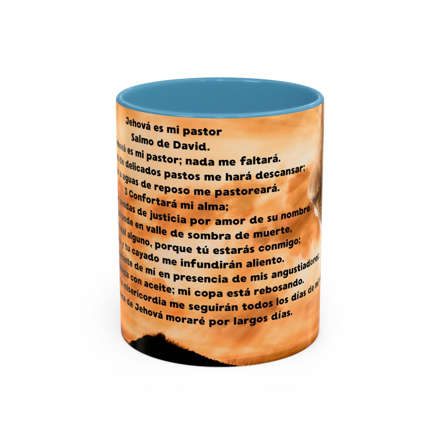 SALMO 23 Inspirational Lion Coffee Mug - Faith, Spirituality, Gift for Him/Her, Motivational Drinkware, Religious Home Decor