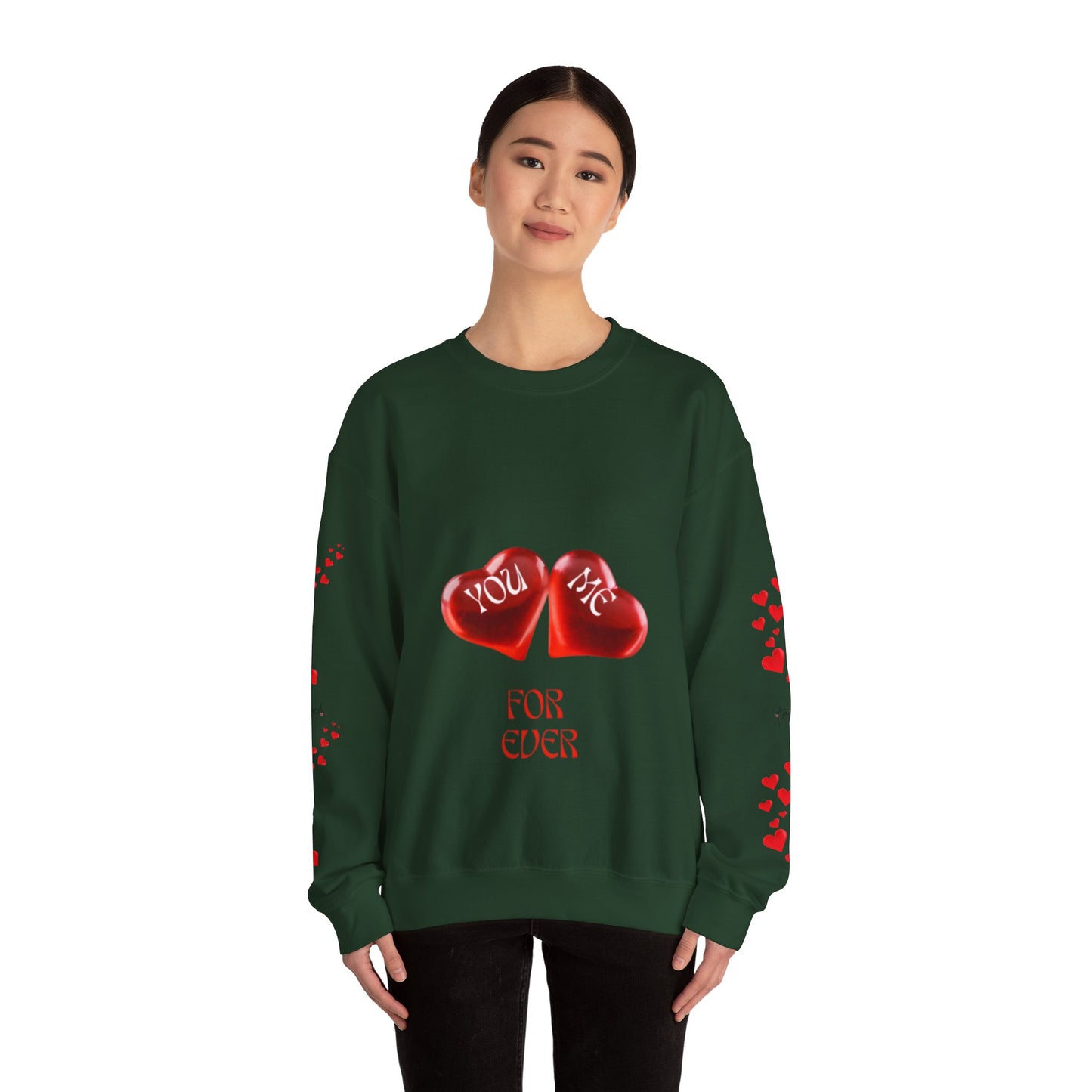 YOU AND ME Romantic Crewneck Sweatshirt, Valentine's Day Gift, Heart Sweatshirt, Unisex Love Hoodie, Couples Apparel