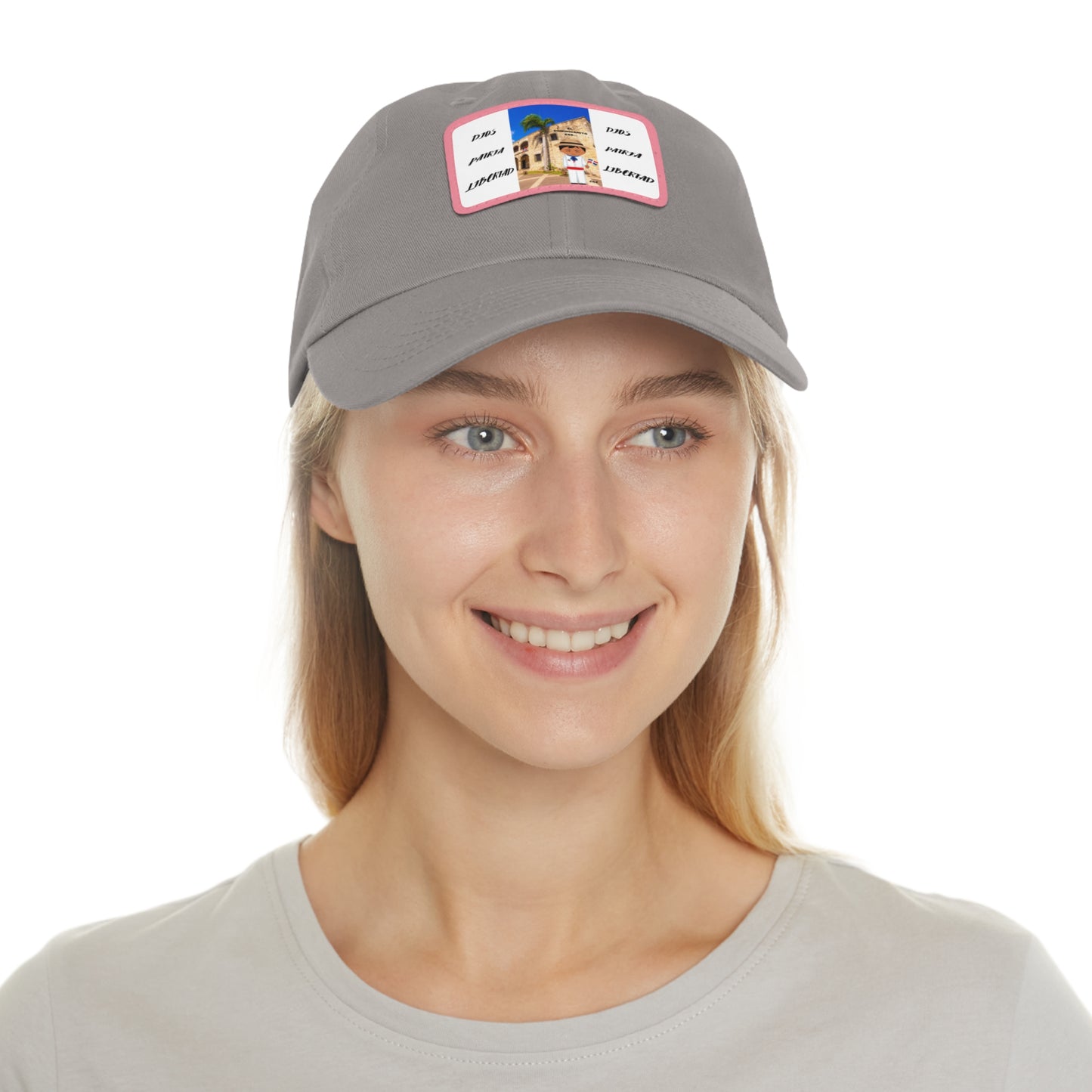 DIOS PATRIA LIBERTAD EL DOMINICANITO ESE Dad Hat with Leather Patch (Rectangle)
