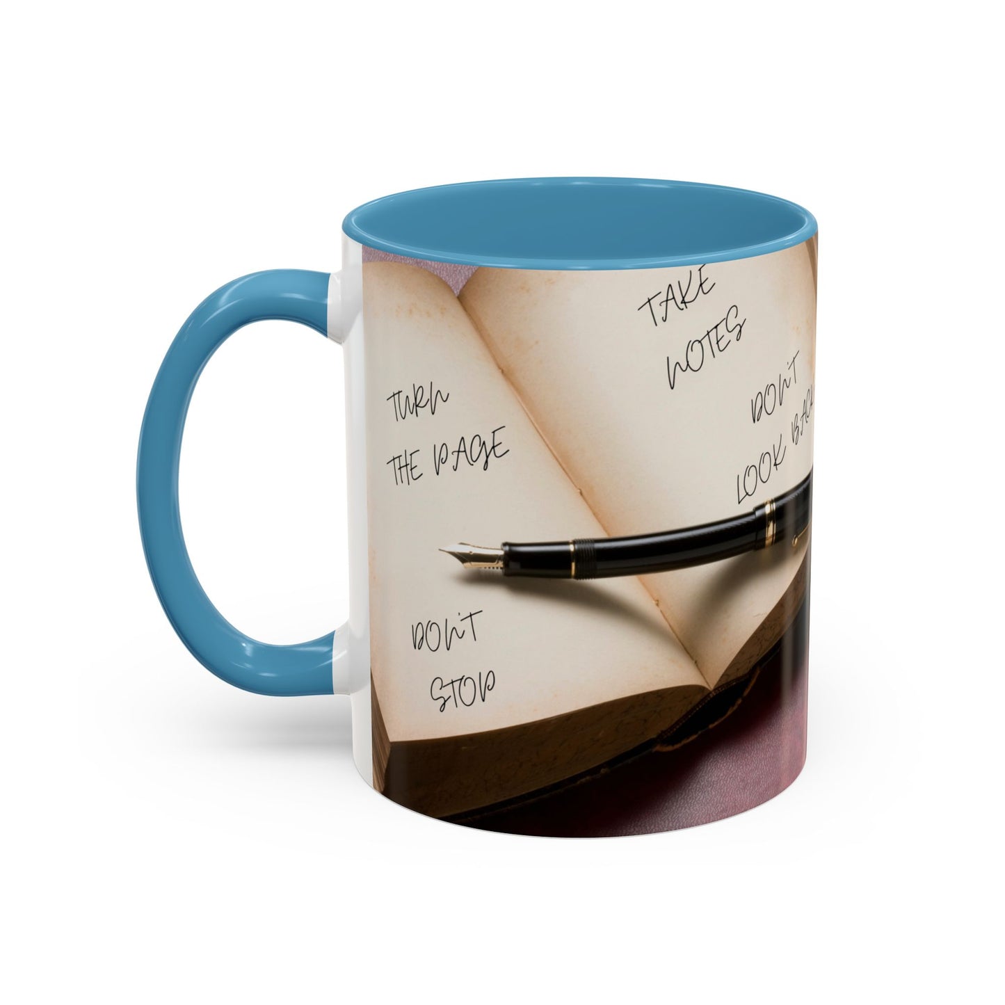 TURN THE PAGE NO TE DETENGAS Inspirational Accent Coffee Mug - Motivational Quotes, Perfect for Home or Office, Gift for Friends, Encouragement, Self-care