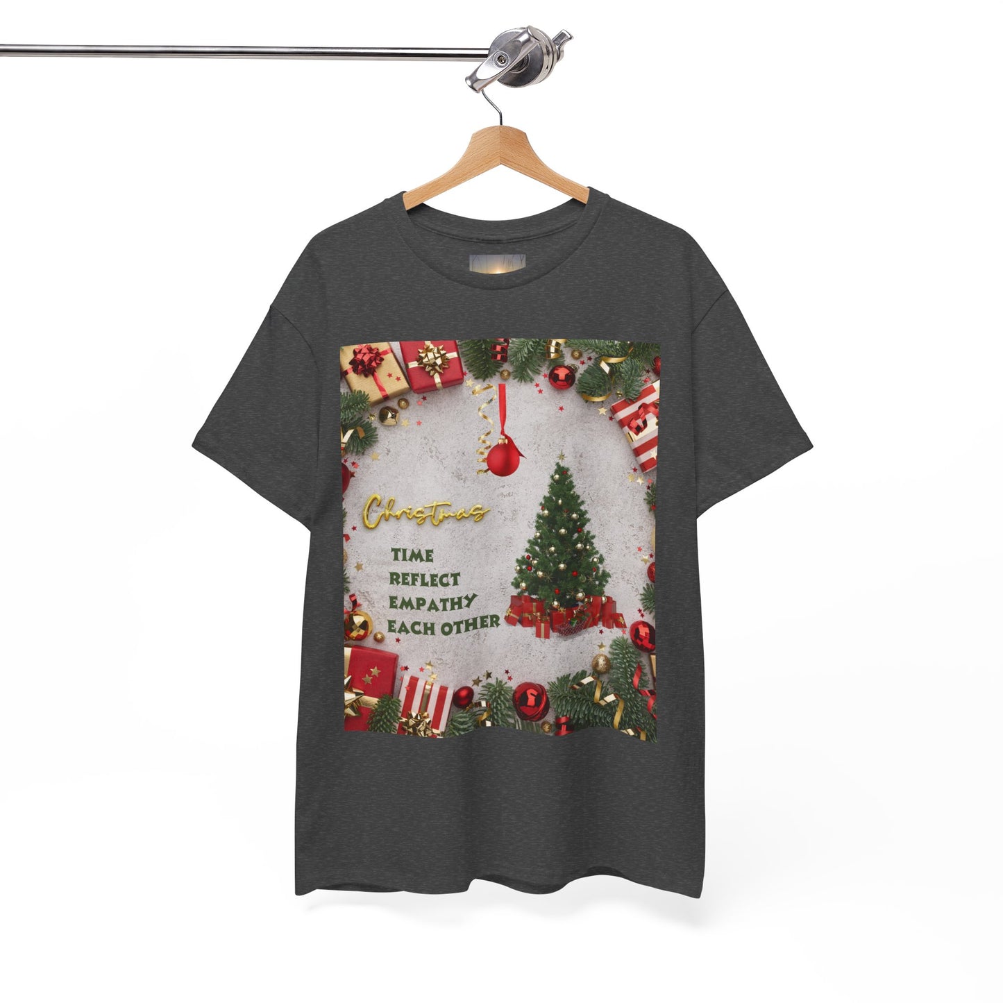 Christmas-Themed Unisex Heavy Cotton Tee, Holiday Gift, Festive Apparel, Family Gatherings, New Year Celebrations, Cute Christmas Shirt