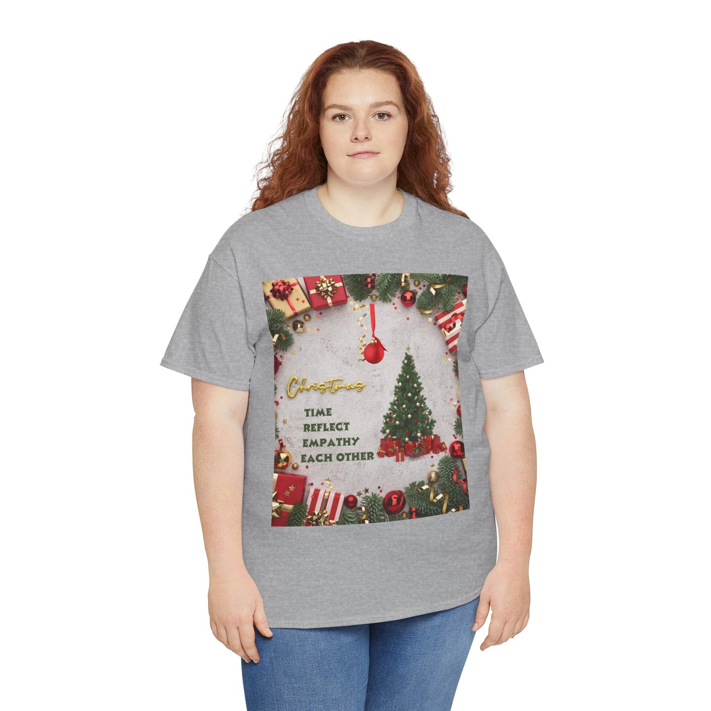 Christmas-Themed Unisex Heavy Cotton Tee, Holiday Gift, Festive Apparel, Family Gatherings, New Year Celebrations, Cute Christmas Shirt