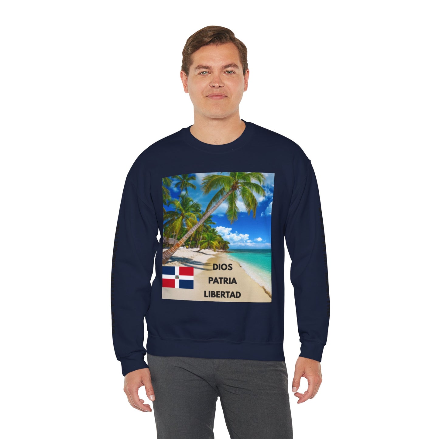 QUISQUEYA HERMOSA Tropical Paradise Sweatshirt - Dios Patria Libertad, Quisqueya Hermosa, Dominican Republic Gift, Beach Vibes, Unisex Crewneck