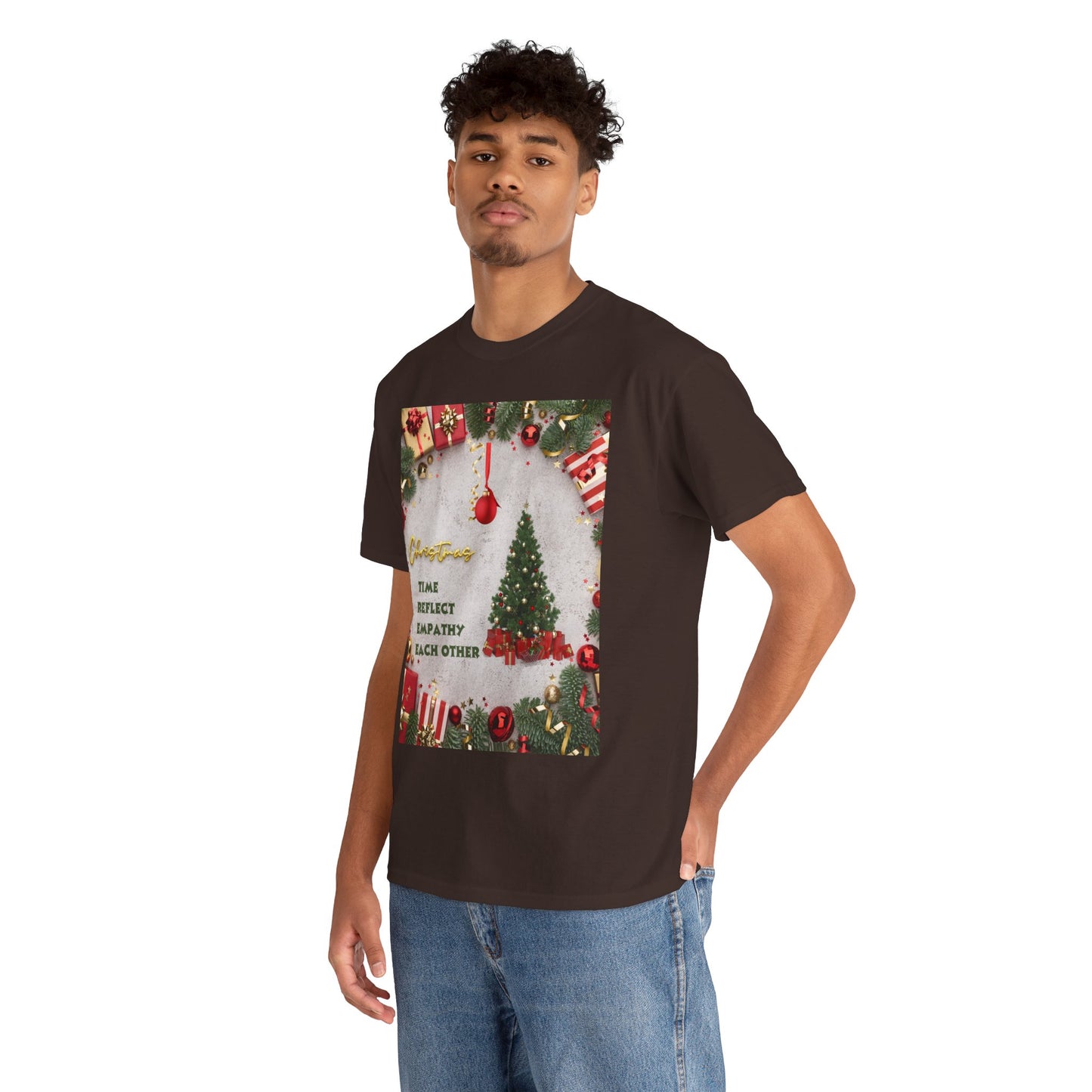 Christmas-Themed Unisex Heavy Cotton Tee, Holiday Gift, Festive Apparel, Family Gatherings, New Year Celebrations, Cute Christmas Shirt
