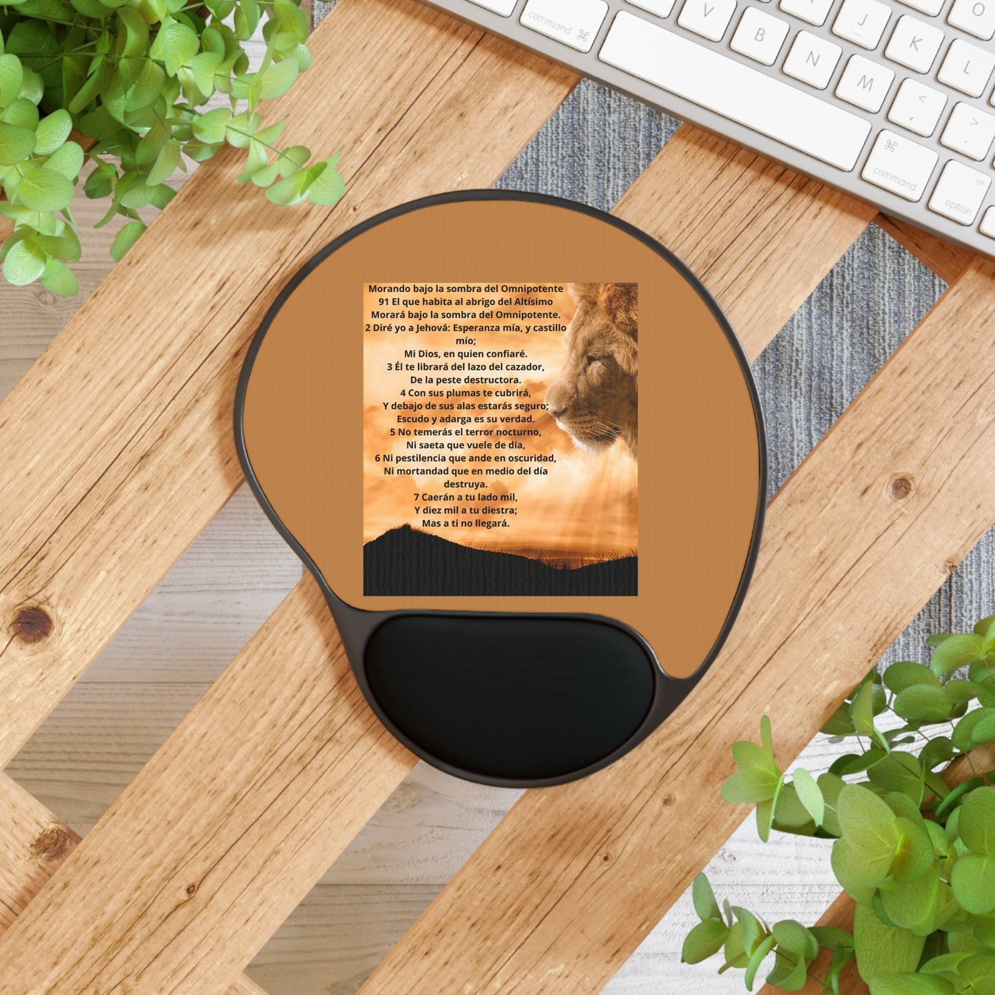 SALMO 91 Inspirational Mouse Pad with Wrist Rest, Comfort Desk Accessory, Motivational Gift, Home Office Decor, Unique Workstation Item