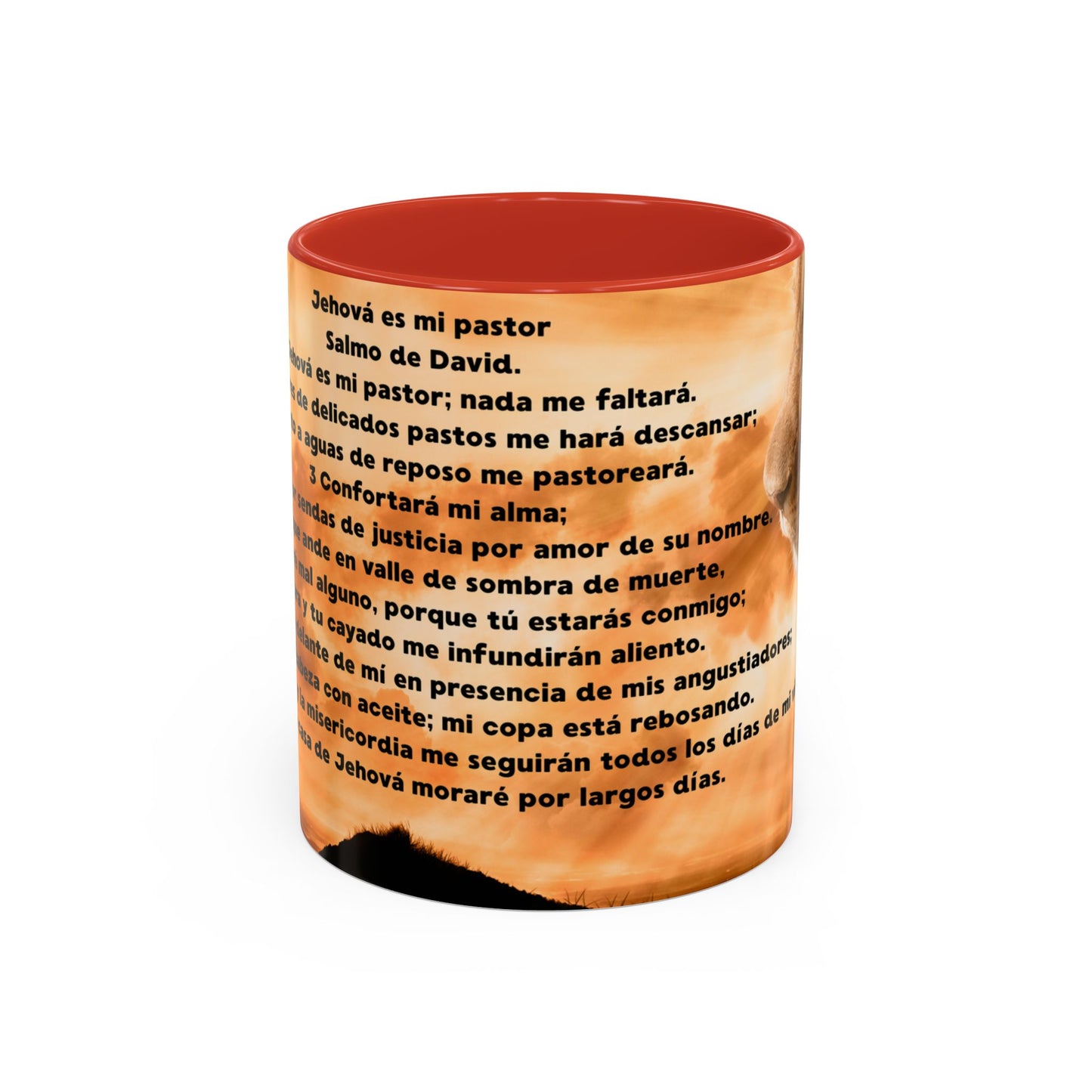SALMO 23 Inspirational Lion Coffee Mug - Faith, Spirituality, Gift for Him/Her, Motivational Drinkware, Religious Home Decor