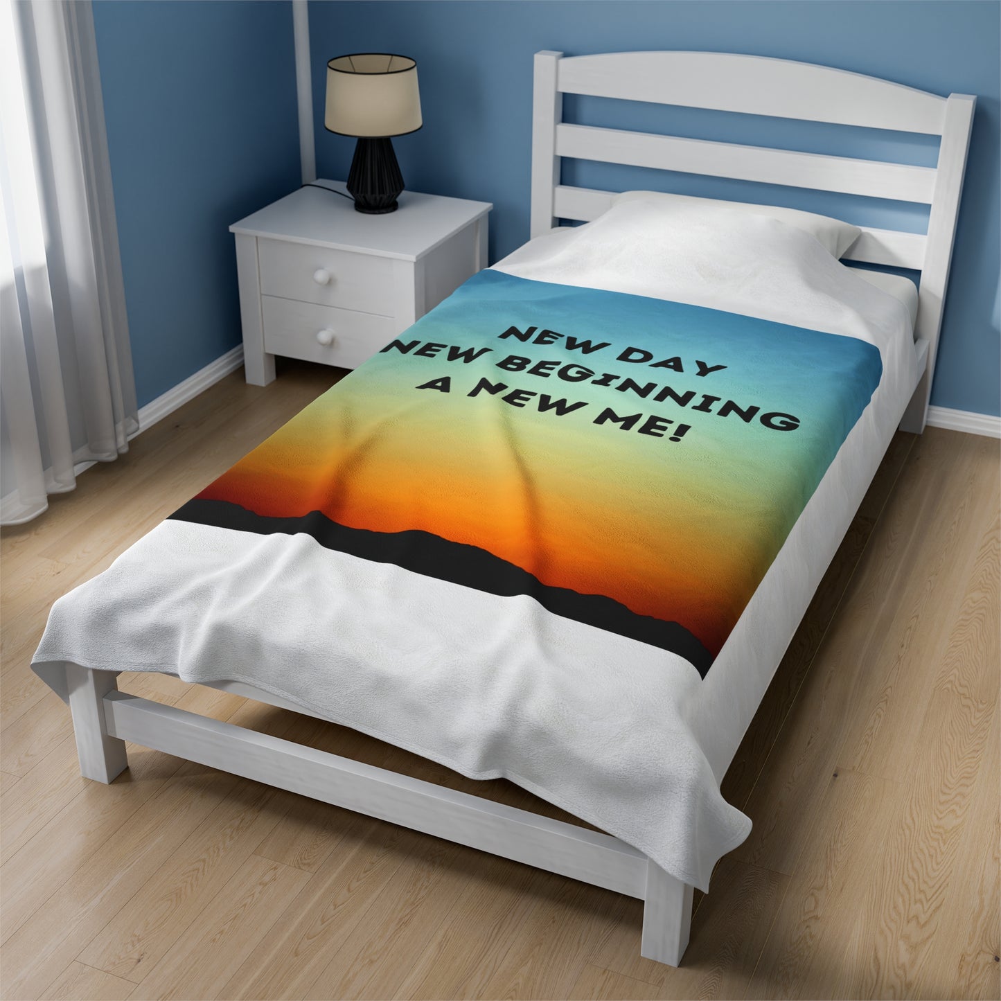 NEW DAY NEW BEGINNING A NEW ME Velveteen Plush Blanket