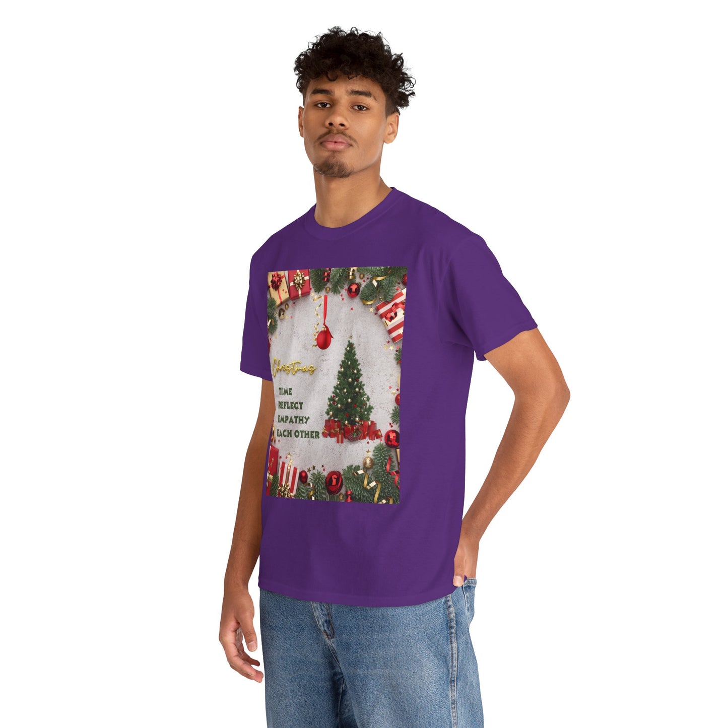 Christmas-Themed Unisex Heavy Cotton Tee, Holiday Gift, Festive Apparel, Family Gatherings, New Year Celebrations, Cute Christmas Shirt