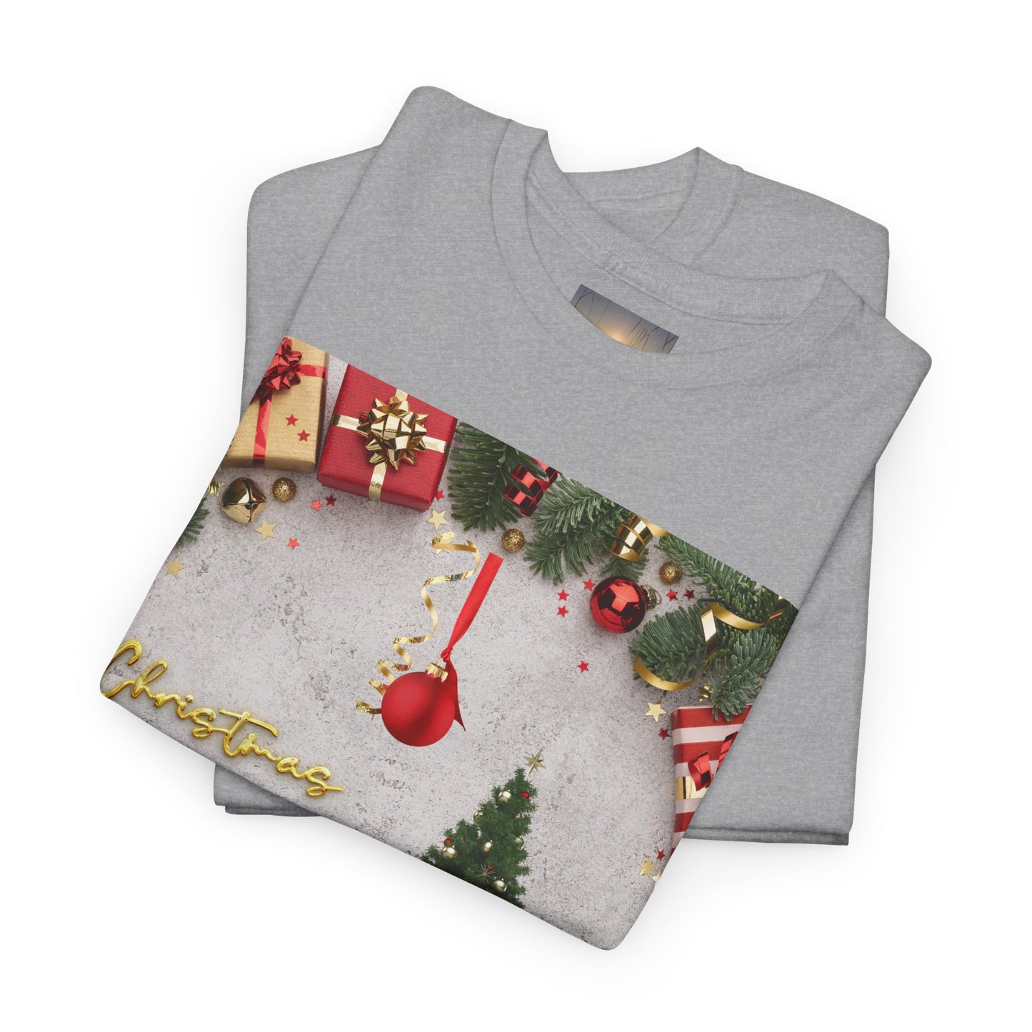 Christmas-Themed Unisex Heavy Cotton Tee, Holiday Gift, Festive Apparel, Family Gatherings, New Year Celebrations, Cute Christmas Shirt