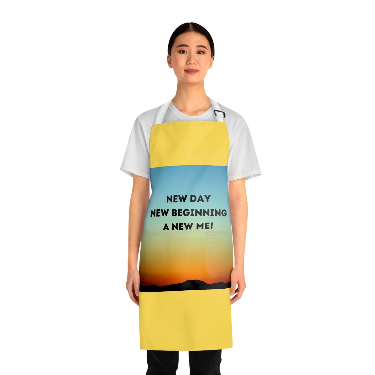 NEW DAY NEW BEGINNING A NEW ME Apron (AOP)