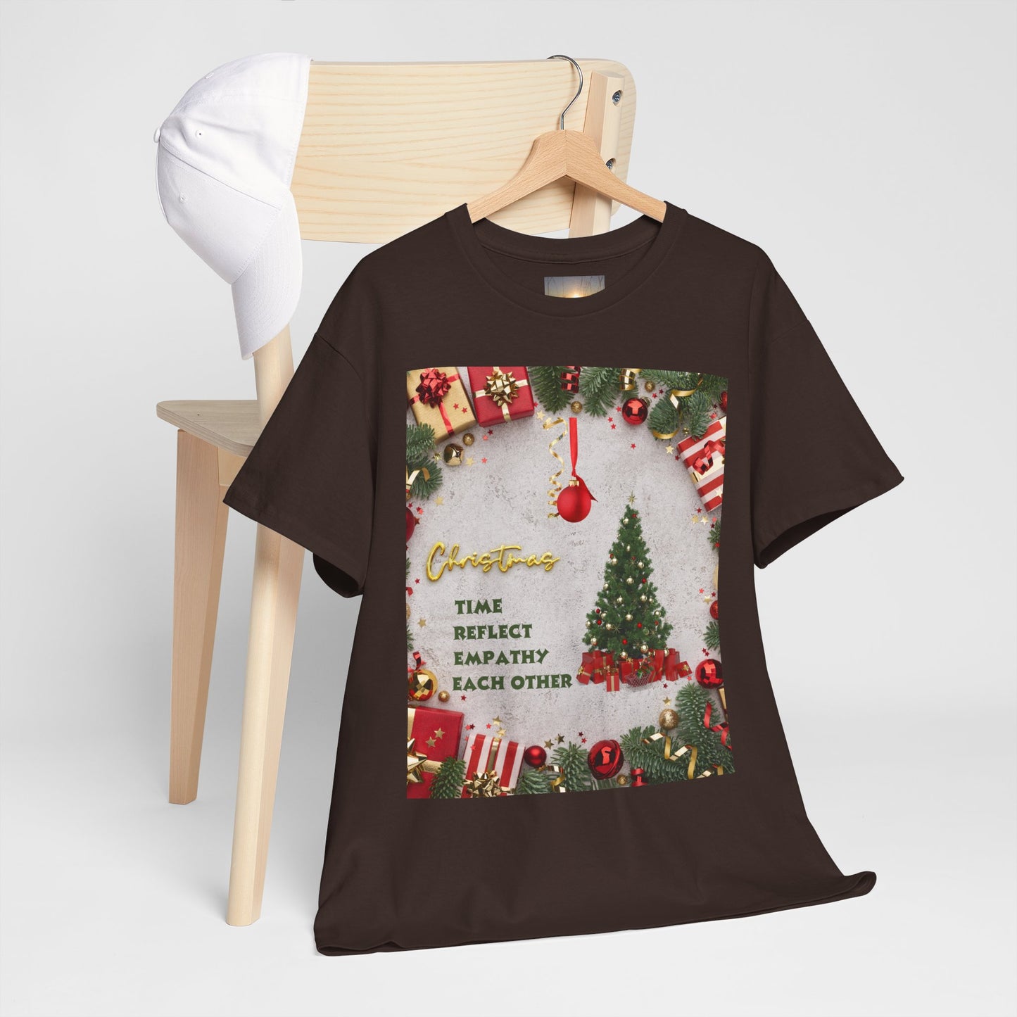 Christmas-Themed Unisex Heavy Cotton Tee, Holiday Gift, Festive Apparel, Family Gatherings, New Year Celebrations, Cute Christmas Shirt