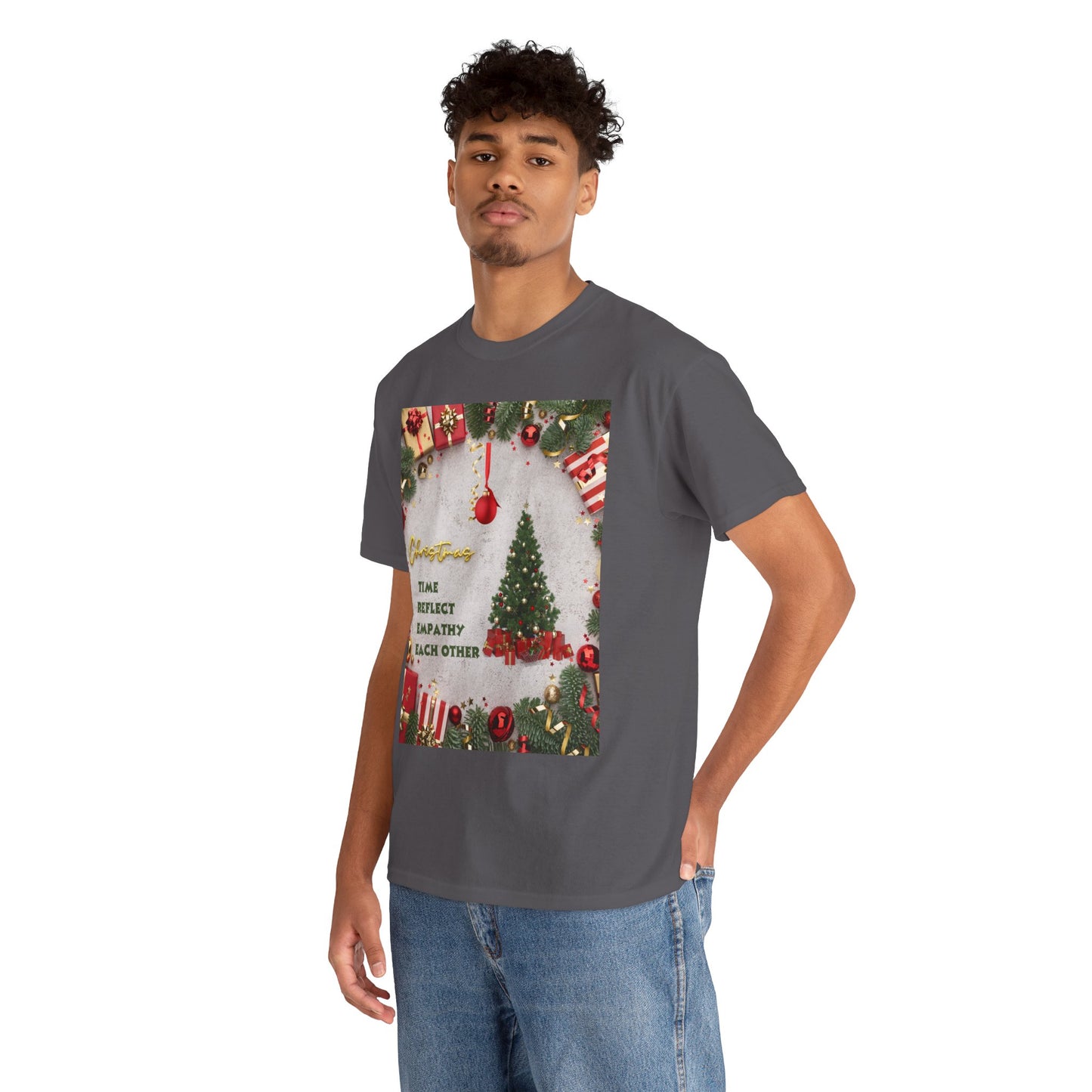 Christmas-Themed Unisex Heavy Cotton Tee, Holiday Gift, Festive Apparel, Family Gatherings, New Year Celebrations, Cute Christmas Shirt