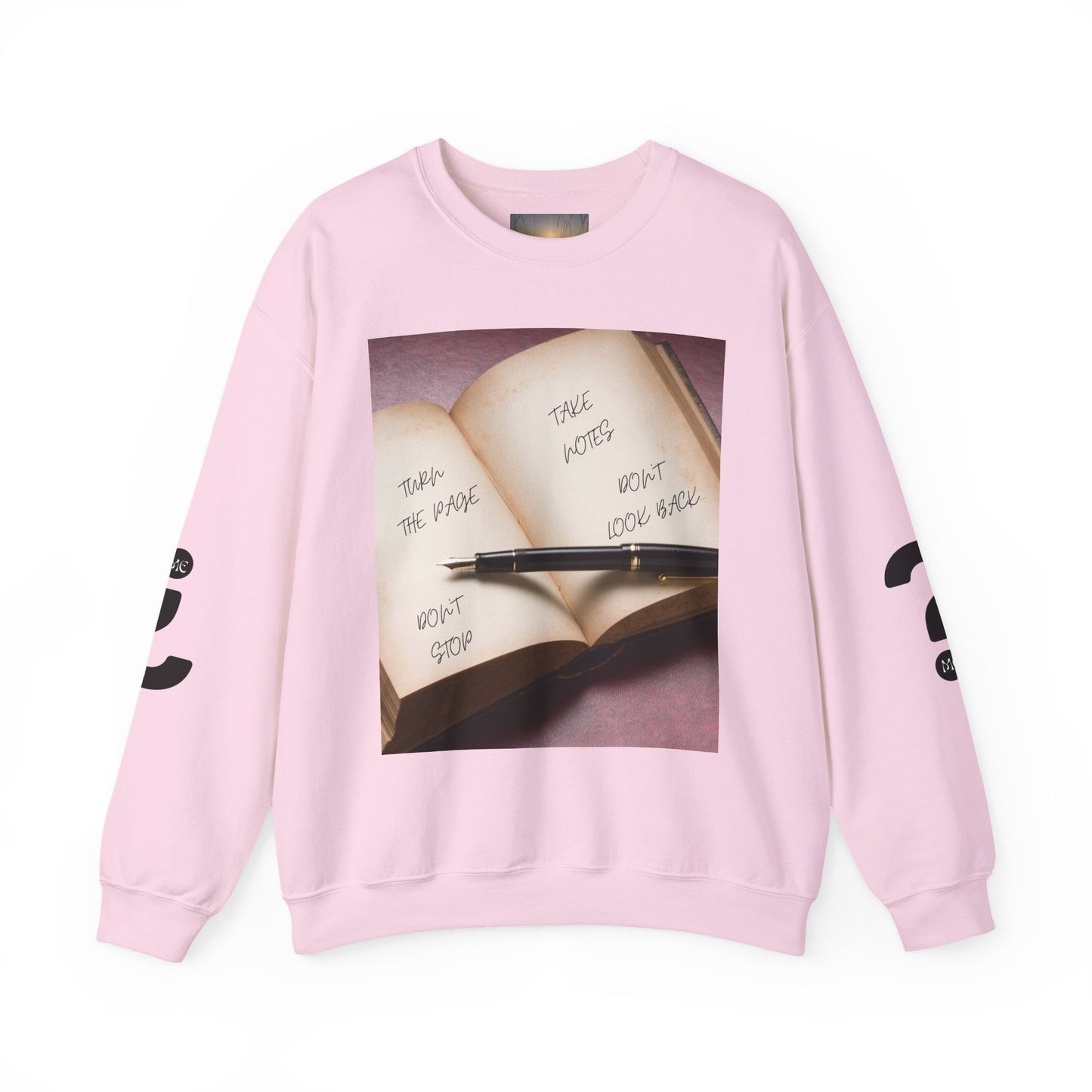TURN THE PAGE Inspirational Sweatshirt for Note-Takers, Cozy Crewneck, Motivational Gift, Book Lovers, Back-to-School Apparel