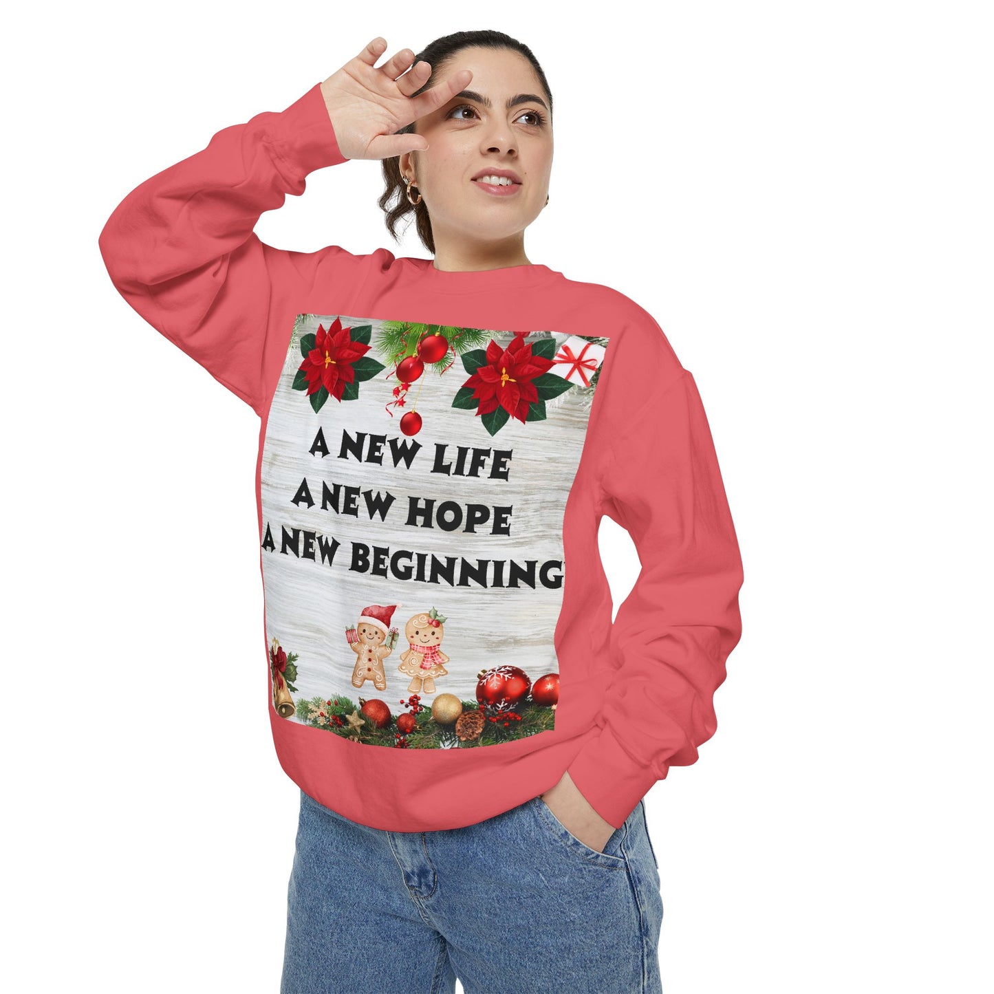 Cozy Holiday Sweatshirt - A New Life, New Hope, New Beginning, Christmas Gift, Unisex Apparel, Festive Wear, Winter Fashion