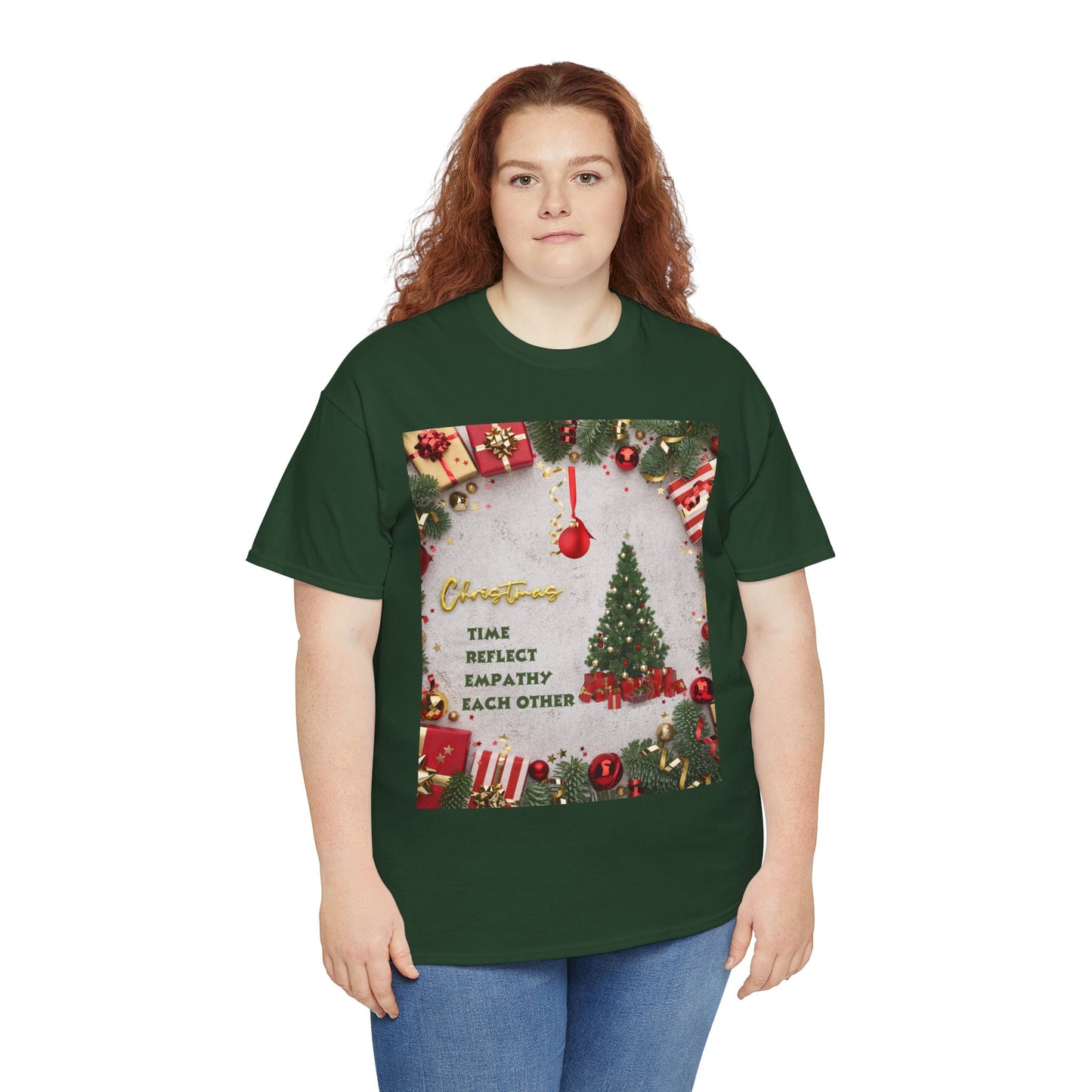 Christmas-Themed Unisex Heavy Cotton Tee, Holiday Gift, Festive Apparel, Family Gatherings, New Year Celebrations, Cute Christmas Shirt