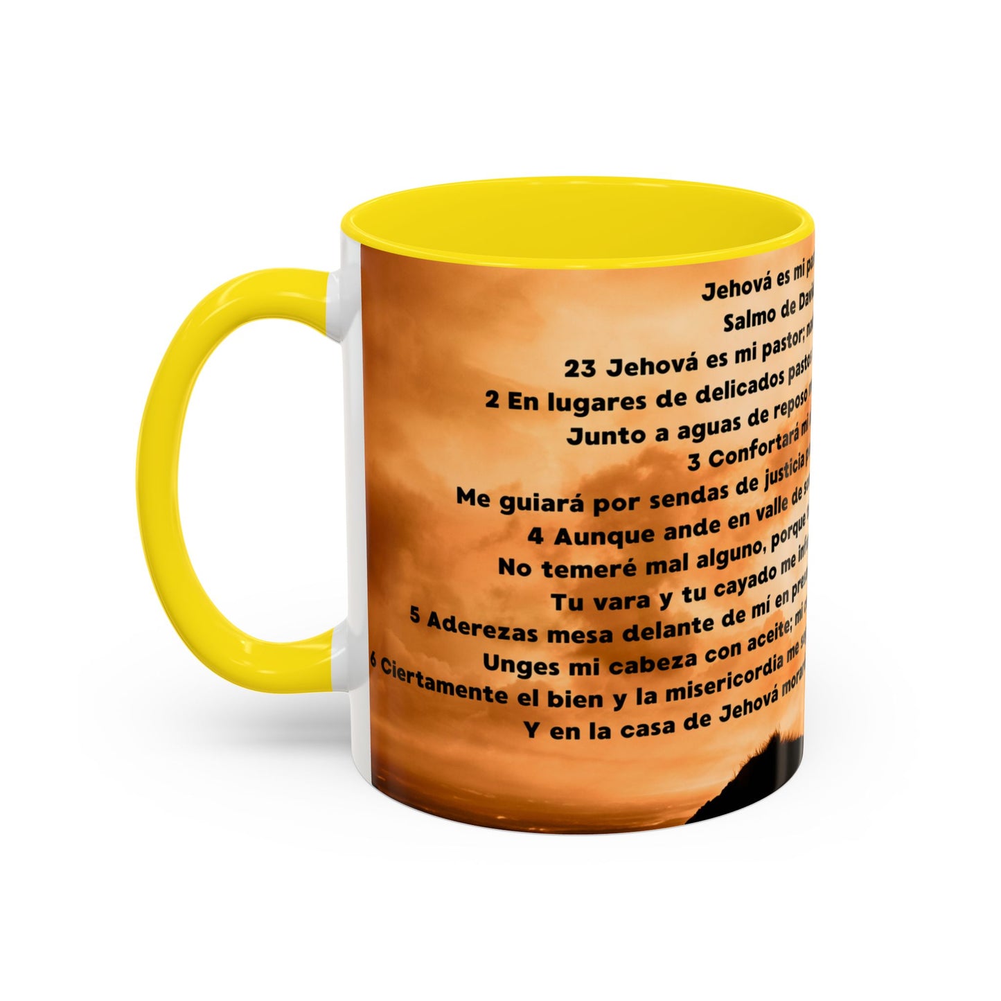 SALMO 23 Inspirational Lion Coffee Mug - Faith, Spirituality, Gift for Him/Her, Motivational Drinkware, Religious Home Decor