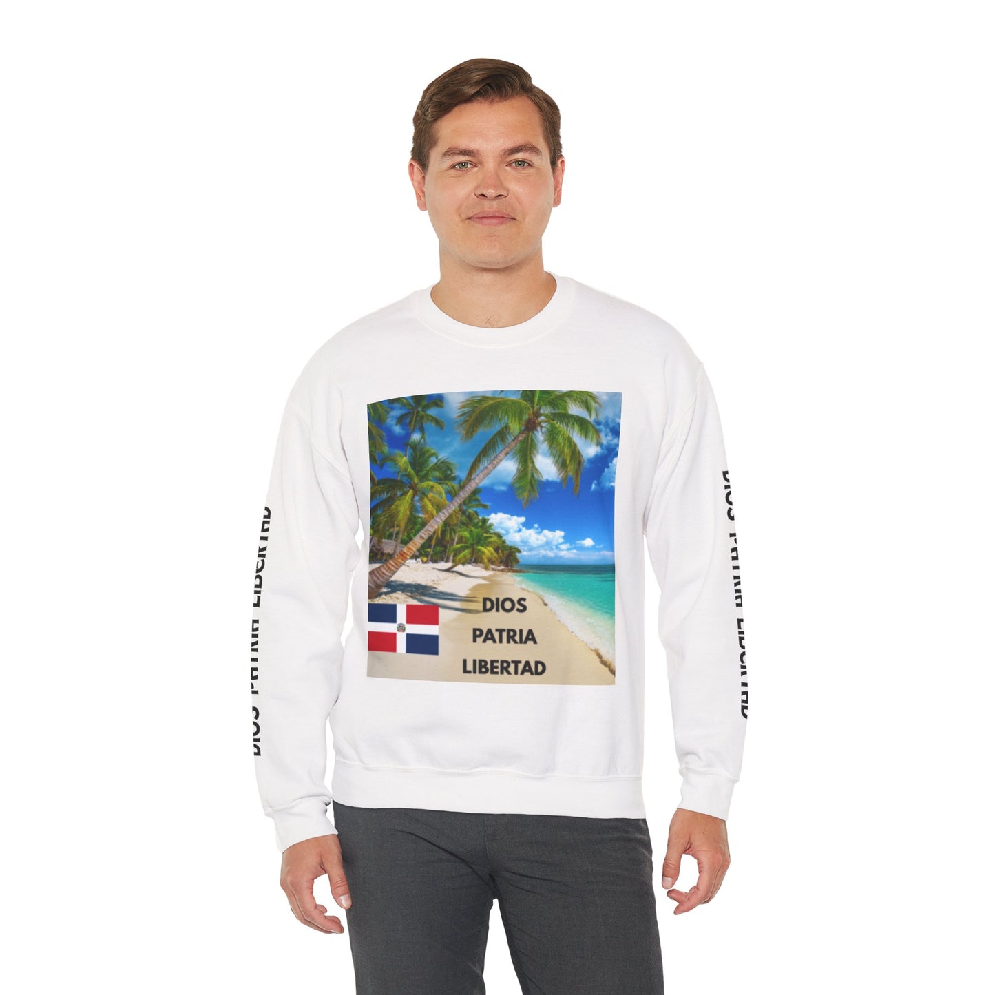 QUISQUEYA HERMOSA Tropical Paradise Sweatshirt - Dios Patria Libertad, Quisqueya Hermosa, Dominican Republic Gift, Beach Vibes, Unisex Crewneck